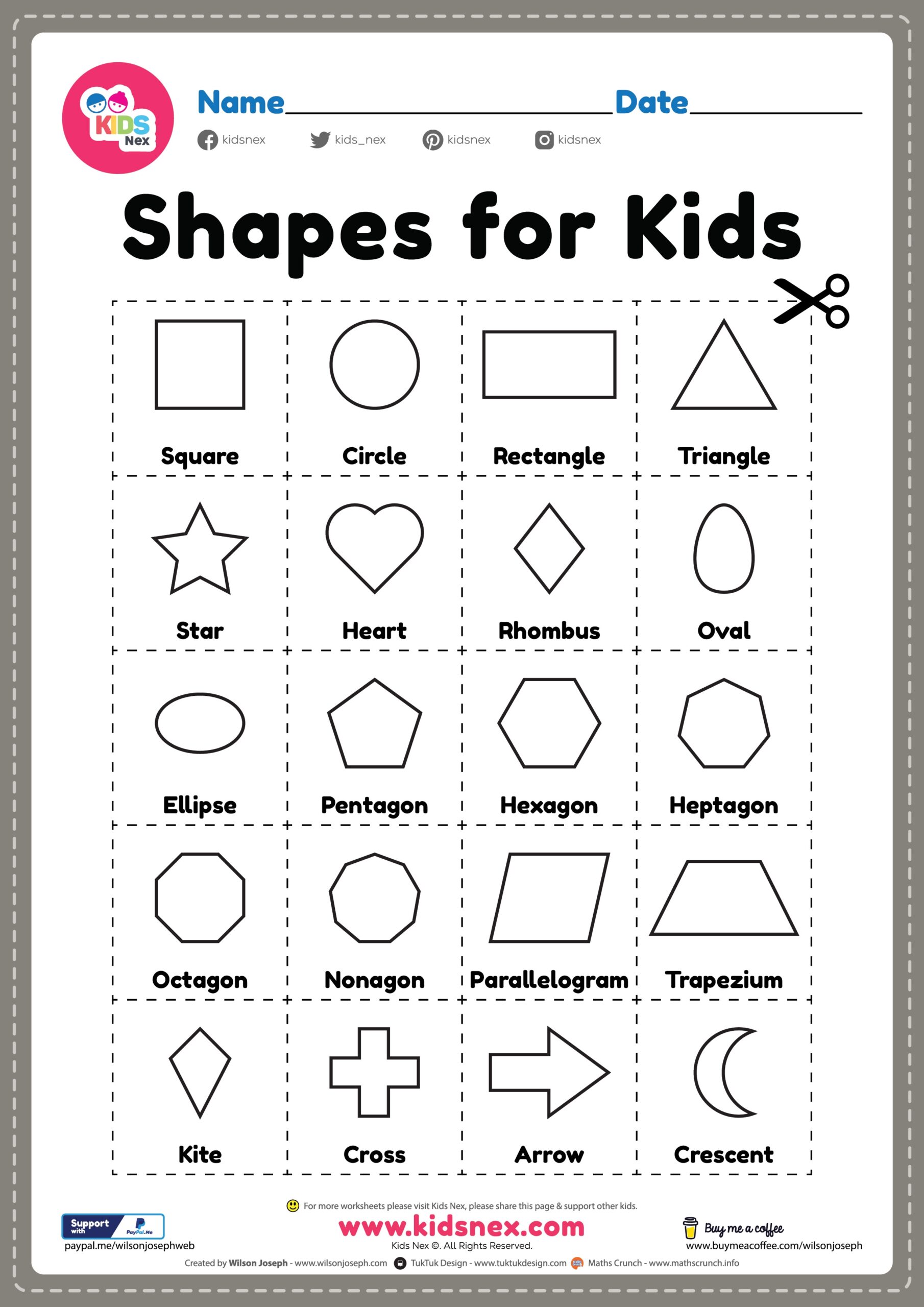 Shapes Worksheets Printable Education Con