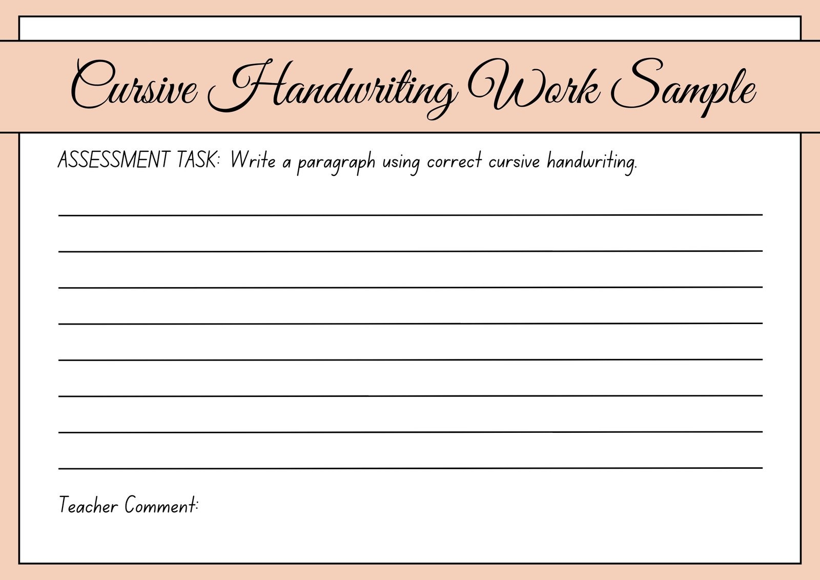 Free Printable Cursive Writing Worksheet Templates Canva