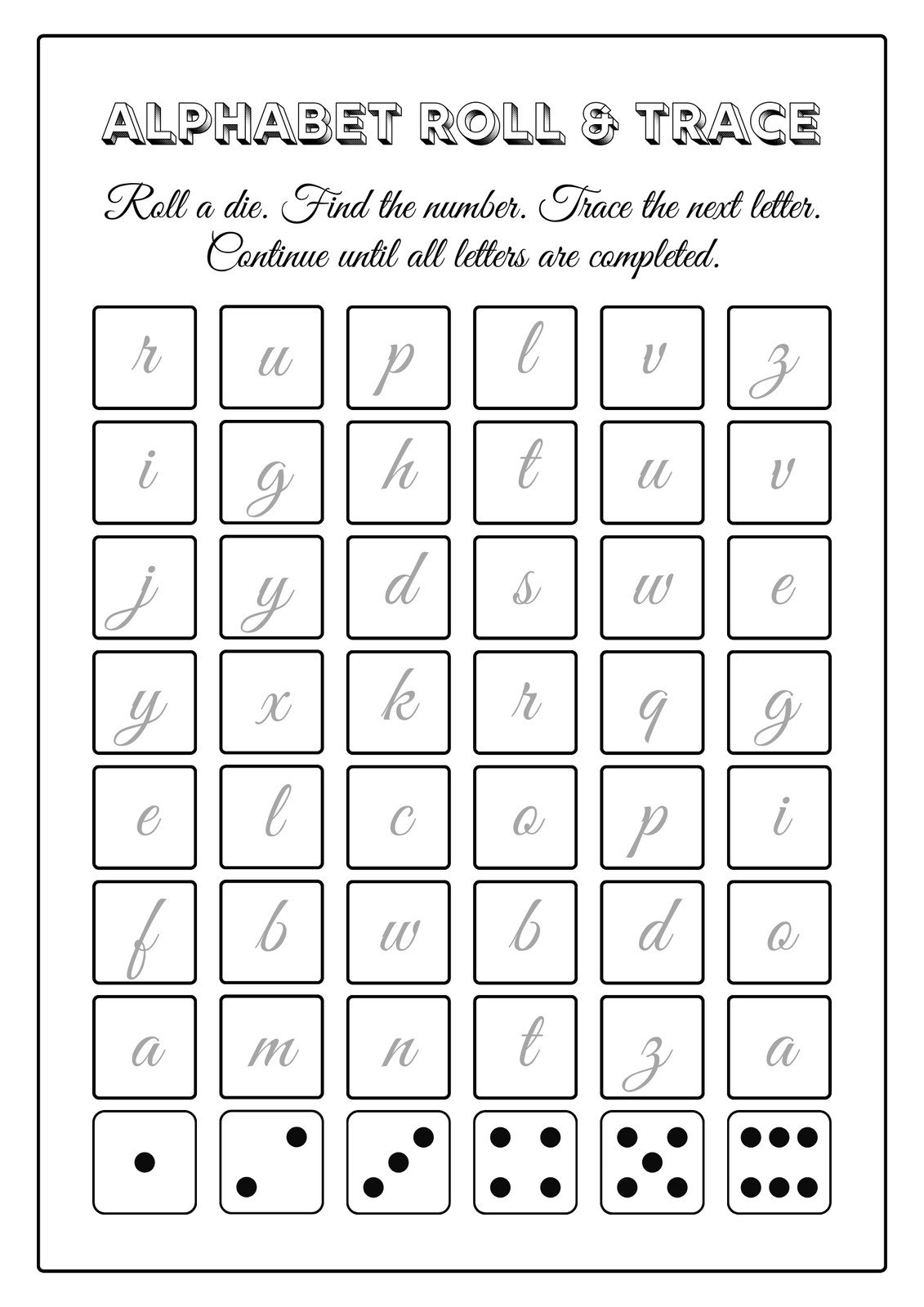 Printable Cursive Education Tools