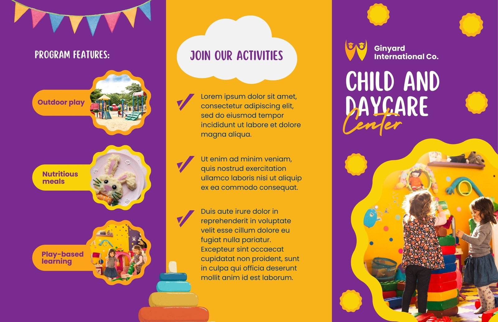Free Printable Daycare Brochure Templates To Edit Canva