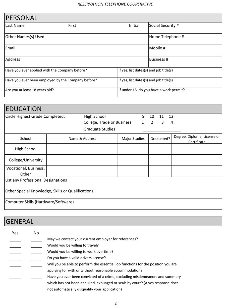 Free Printable Job Application Printable Party Favors