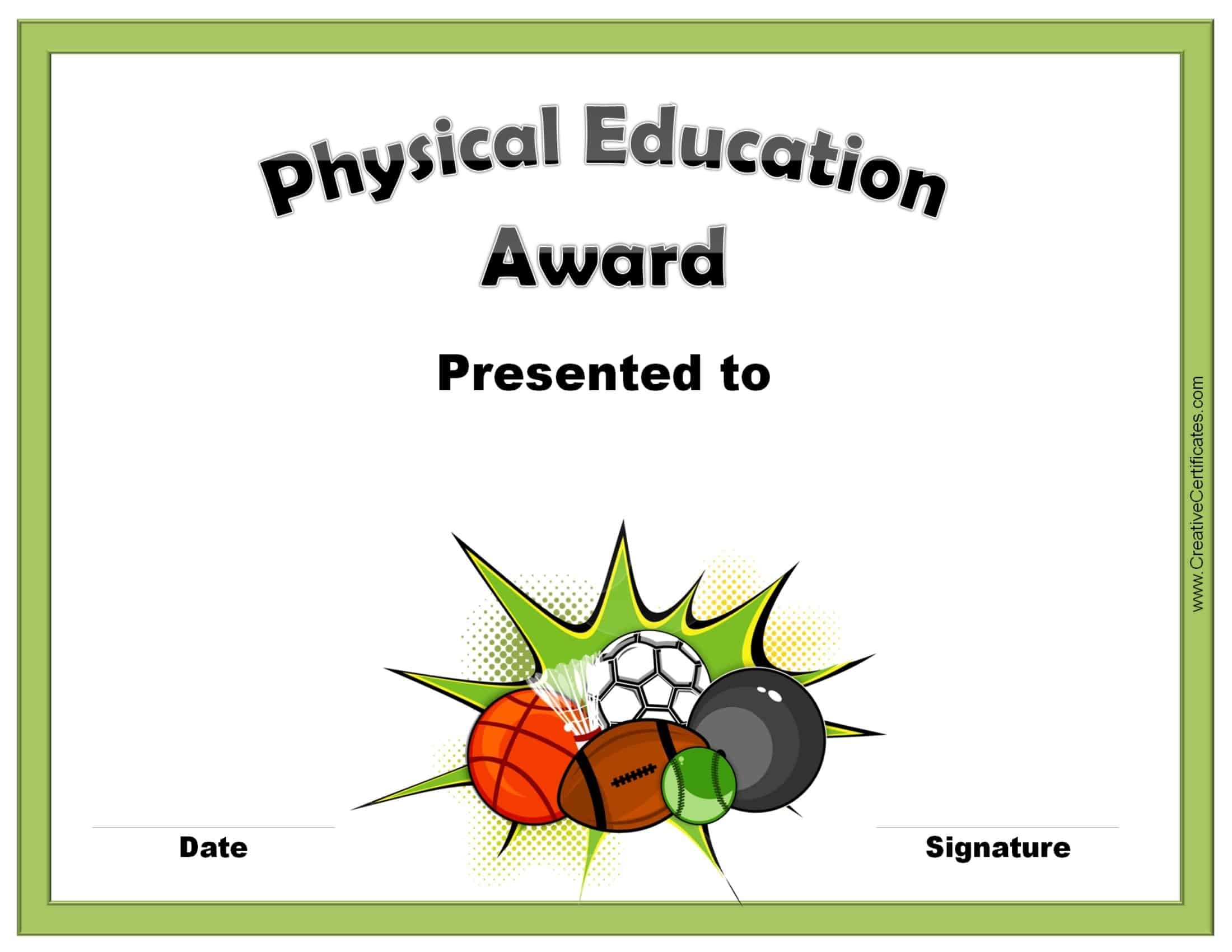 Free Printable Pe Awards Printable Bliss For Everyone
