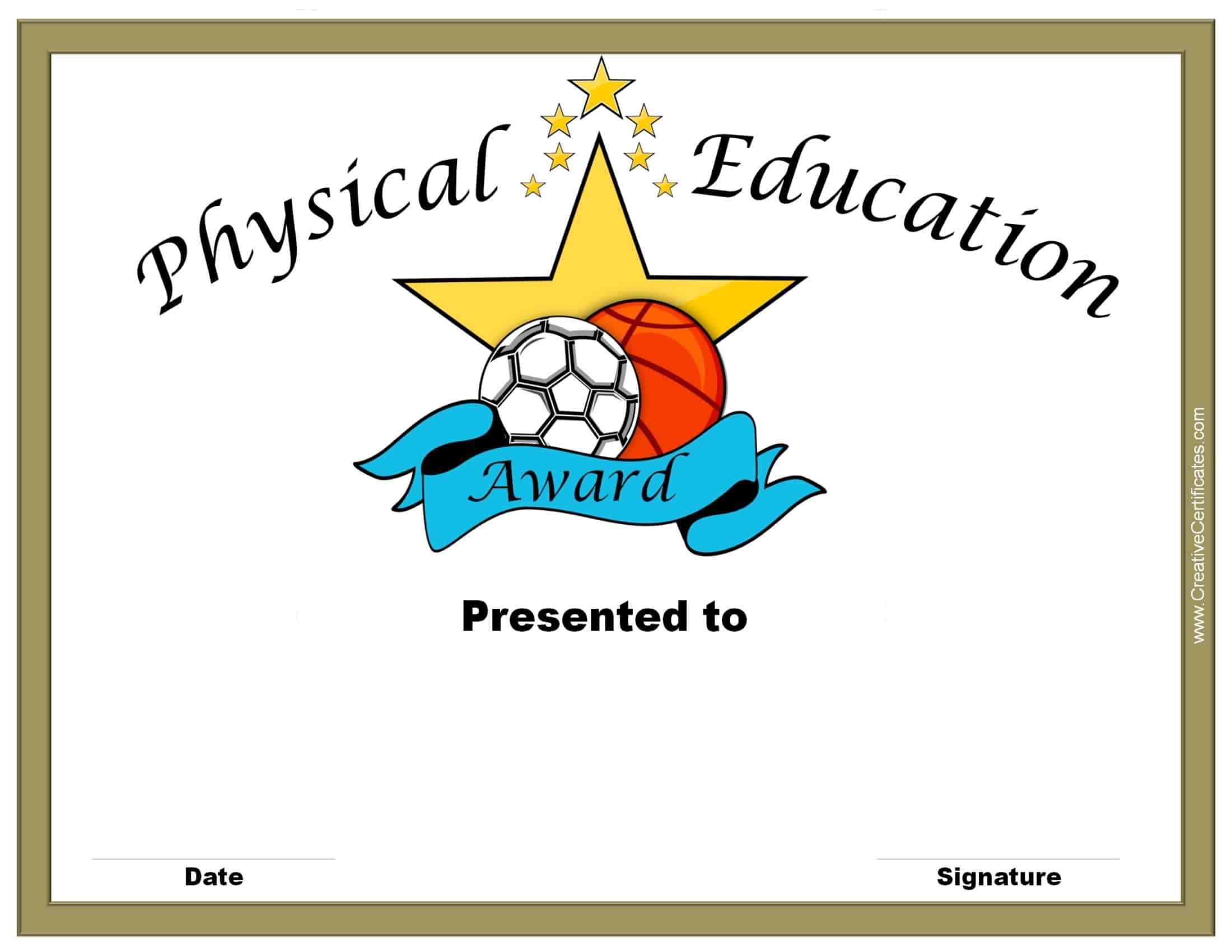 Free Printable Pe Awards Printable Bliss For Everyone