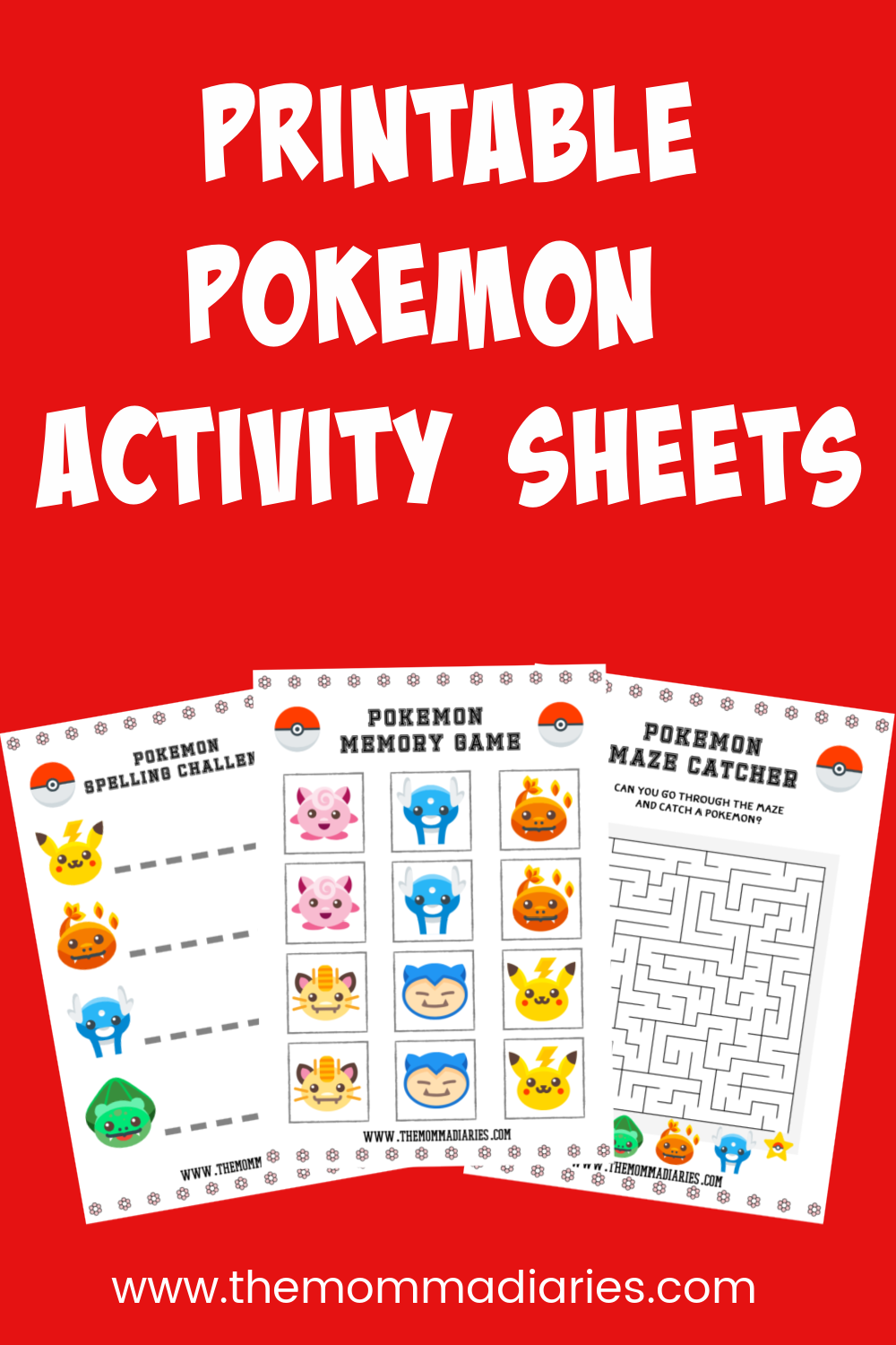 Free Printable Pokemon Activity Sheets