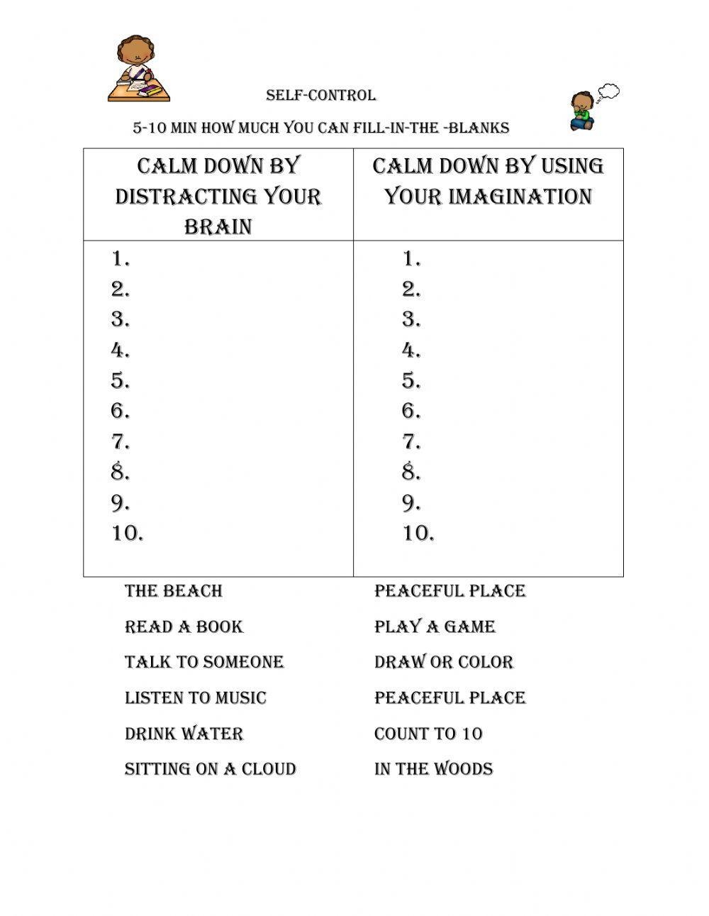 Free Self Control Worksheet For Elementary Students Download Free Self Control Worksheet For Elementary Students Png Images Free Worksheets On Clipart Library