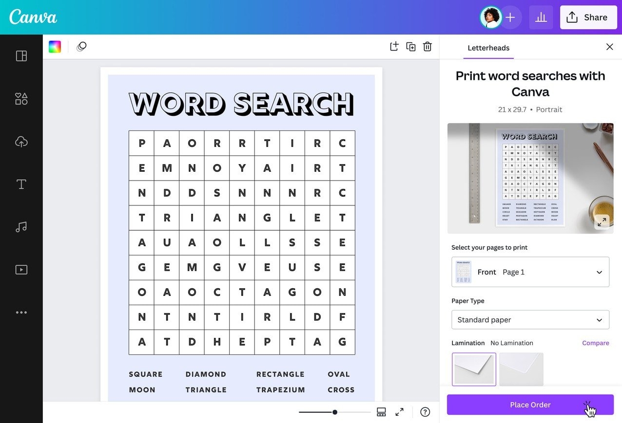 Free Word Search Maker Make Your Own Word Search Canva