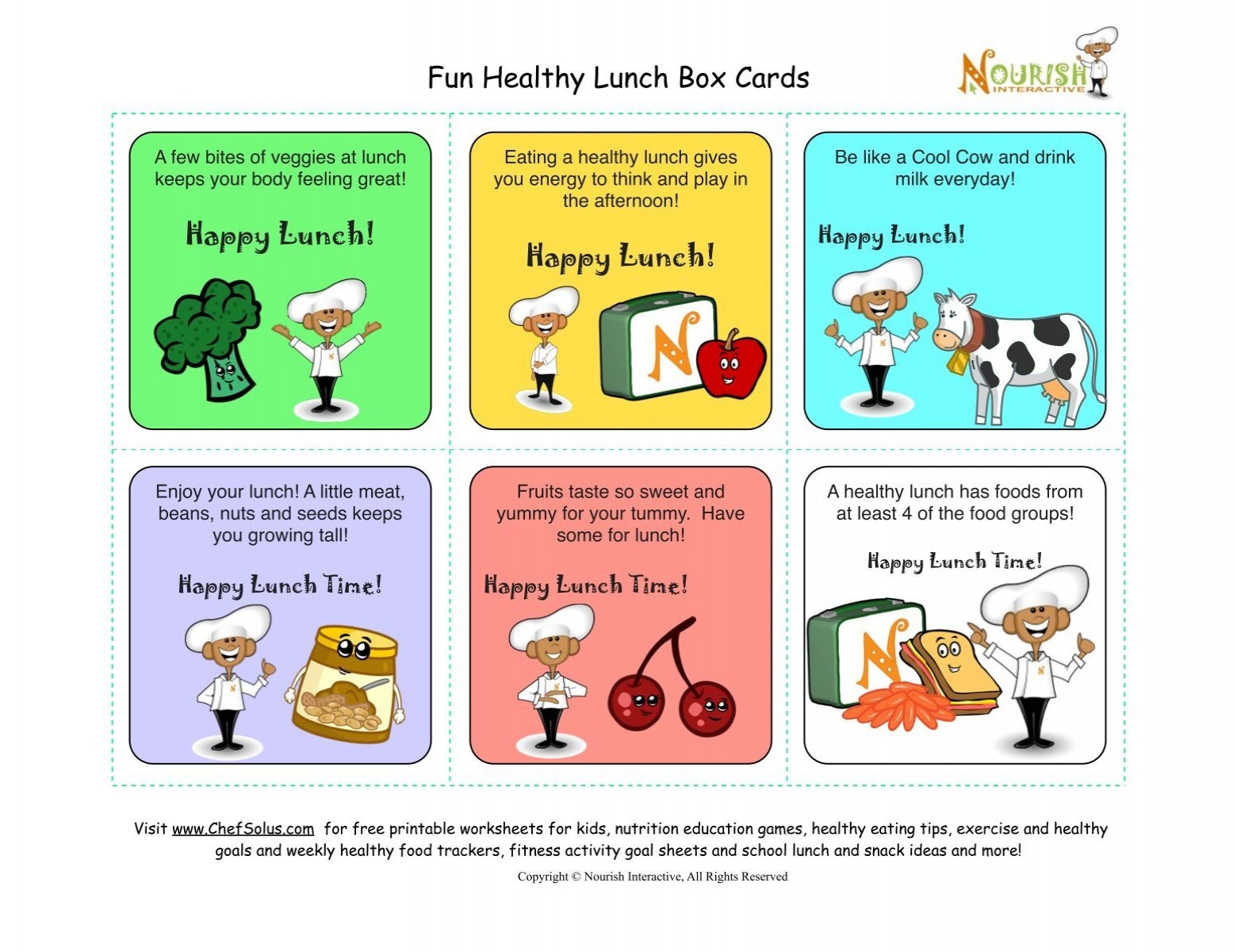 Nourish Interactive Nutrition Education Printables