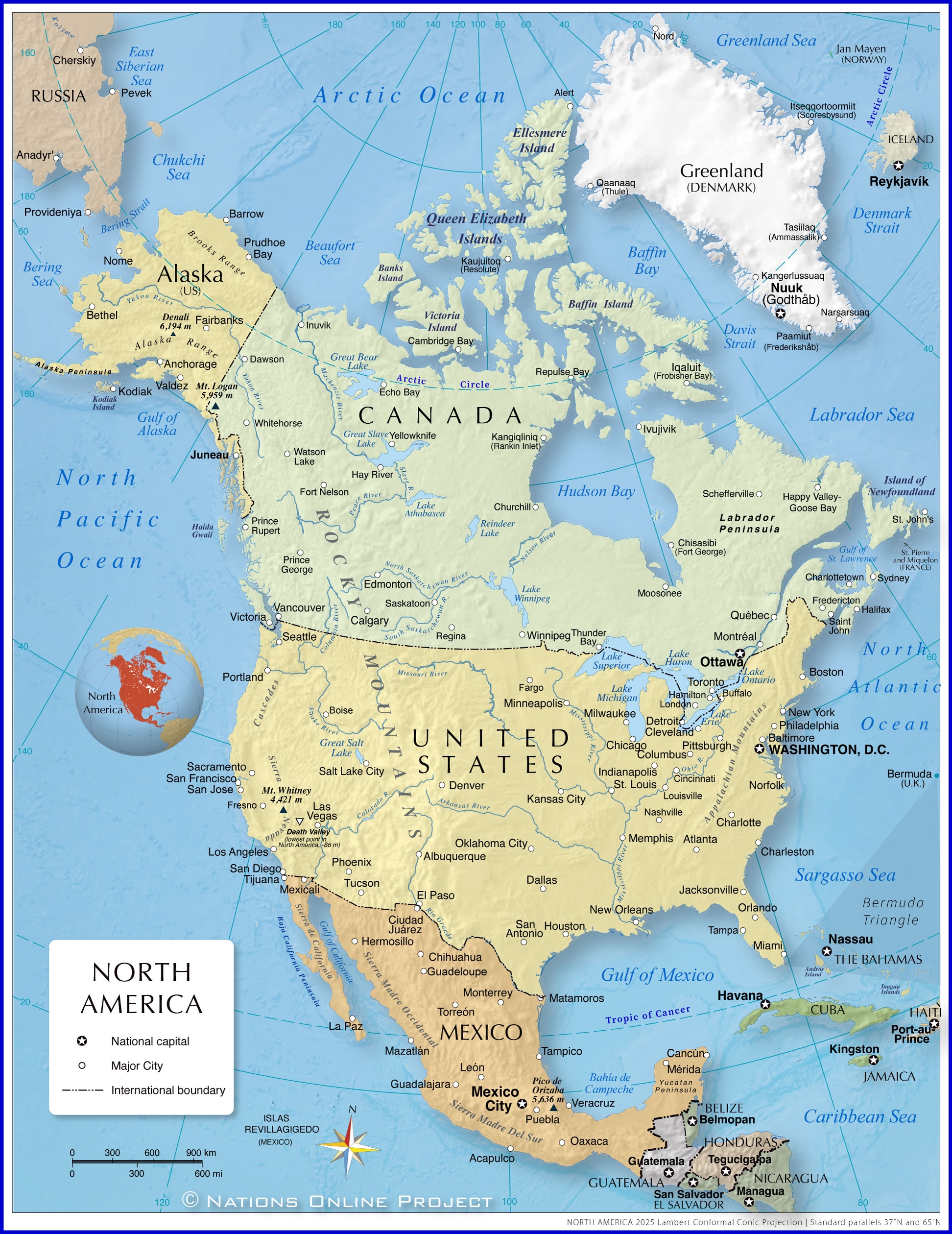 Free Printable North Western Hemisphere Map For Education