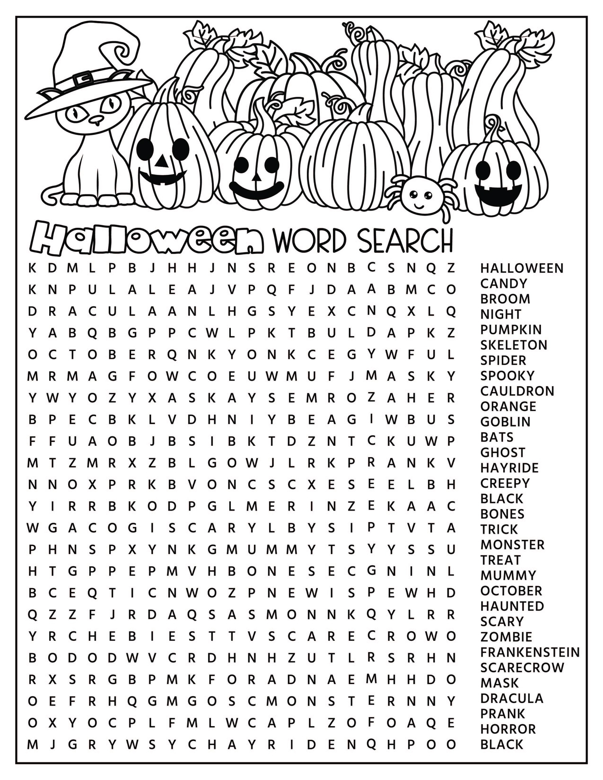Free Printable Halloween Educational Worksheets