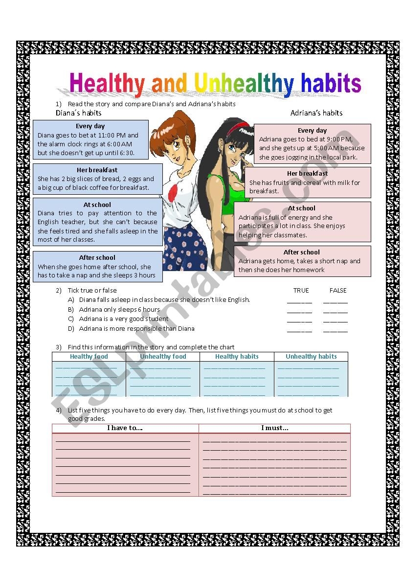 8Th Grade Free Printable Health Education Worksheet Odf