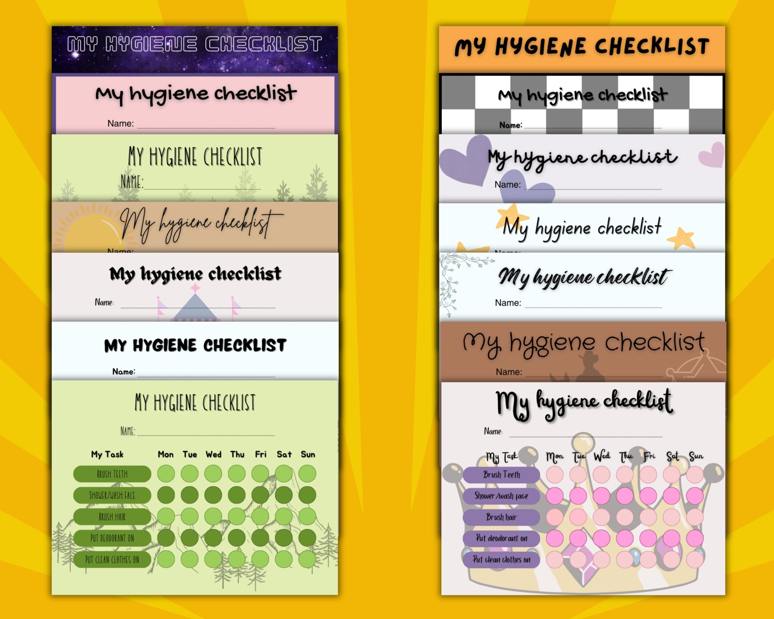 Printable Checklist Of Daily Hygiene For Teenager Special Education
