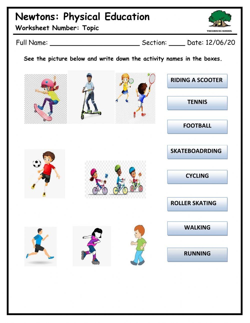 Identify The Sports Activties Worksheet Live Worksheets Worksheets Library