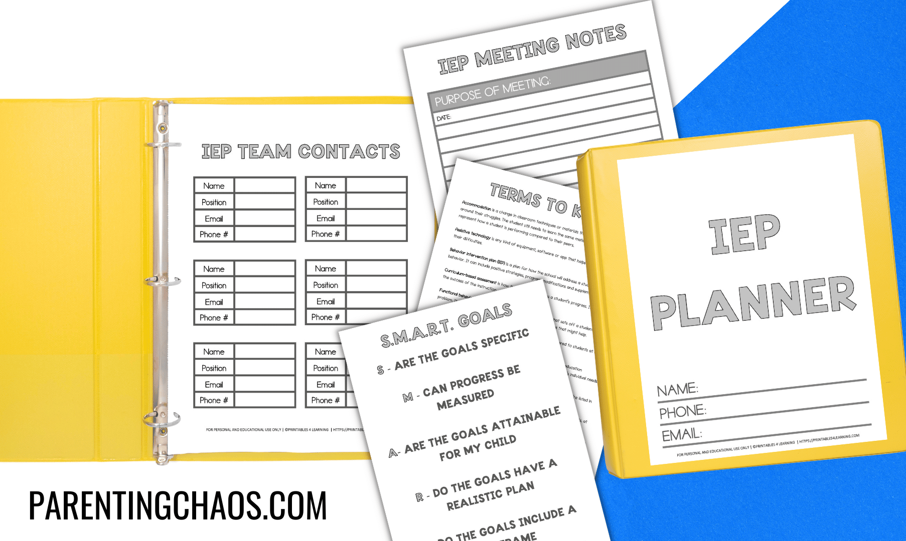 Printable Special Education Iep Parent Information