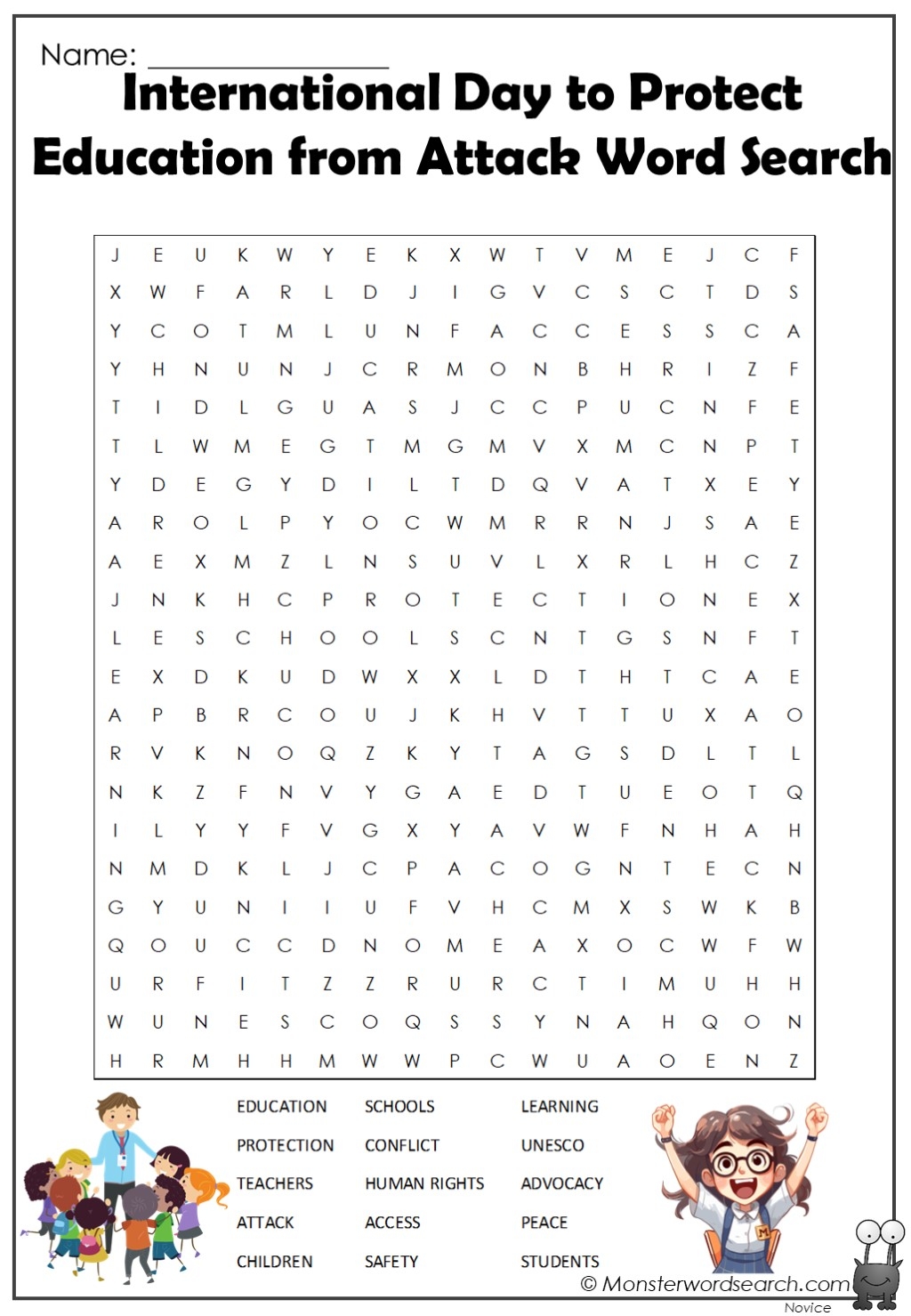 Character Education Word Search Printable