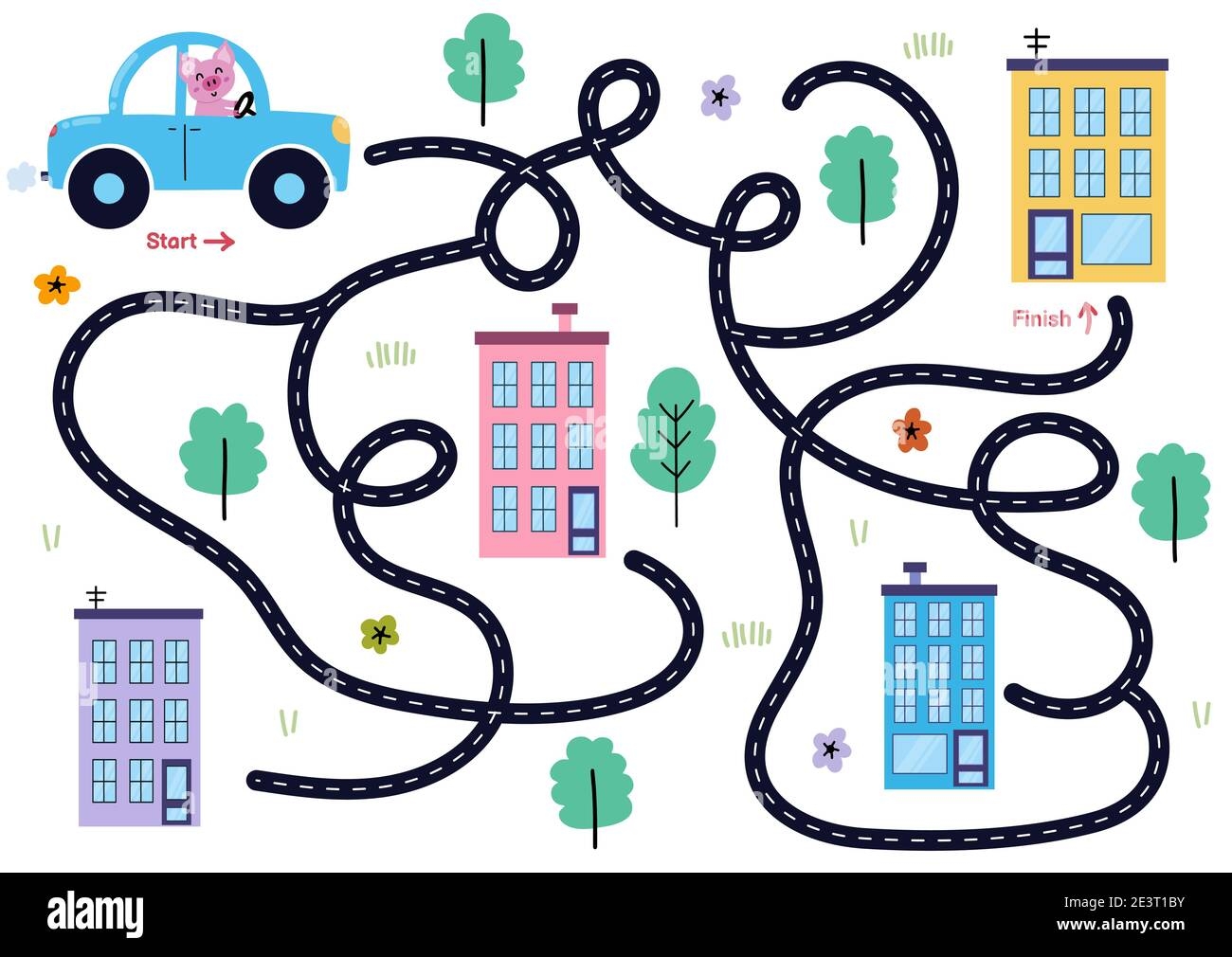 Printable Education Car Maze