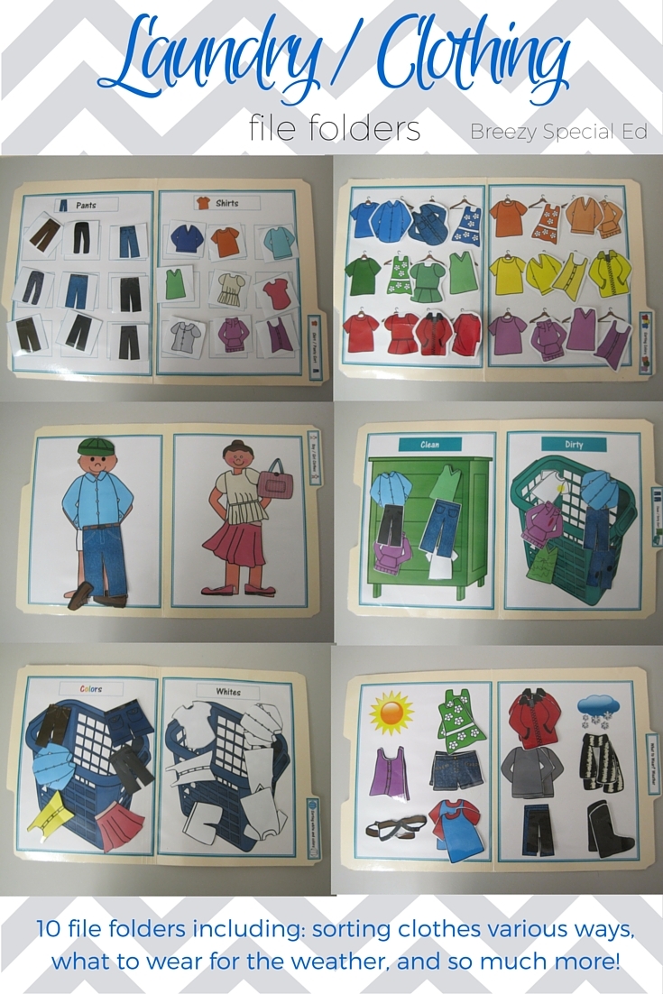 Laundry Life Skill File Folders Breezy Special Ed