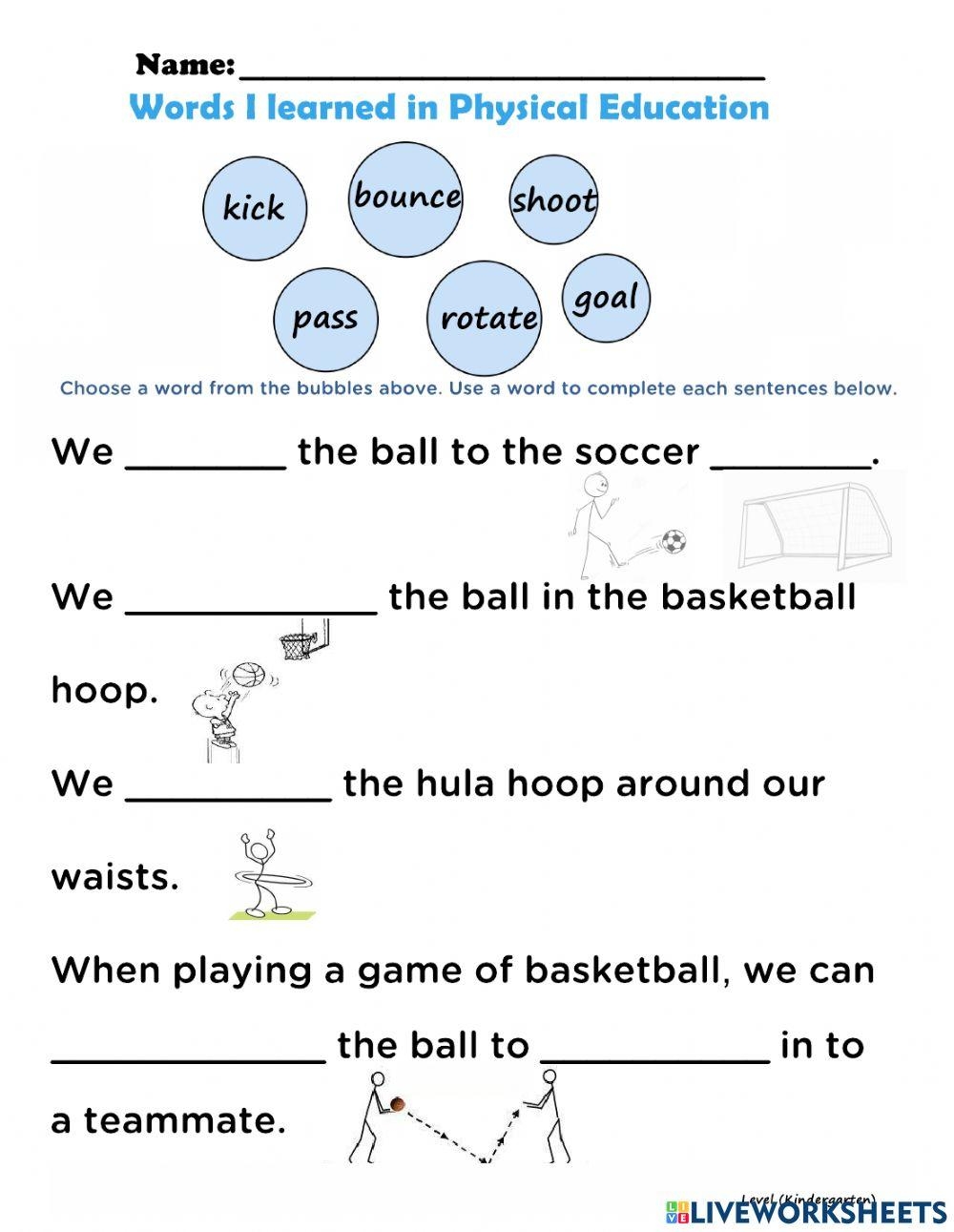 Manipulative Skills In Physical Education Worksheet Live Worksheets Worksheets Library