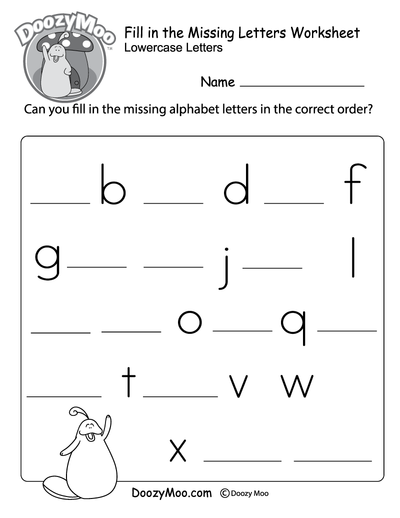 Missing Letter Worksheets Free Printables Doozy Moo