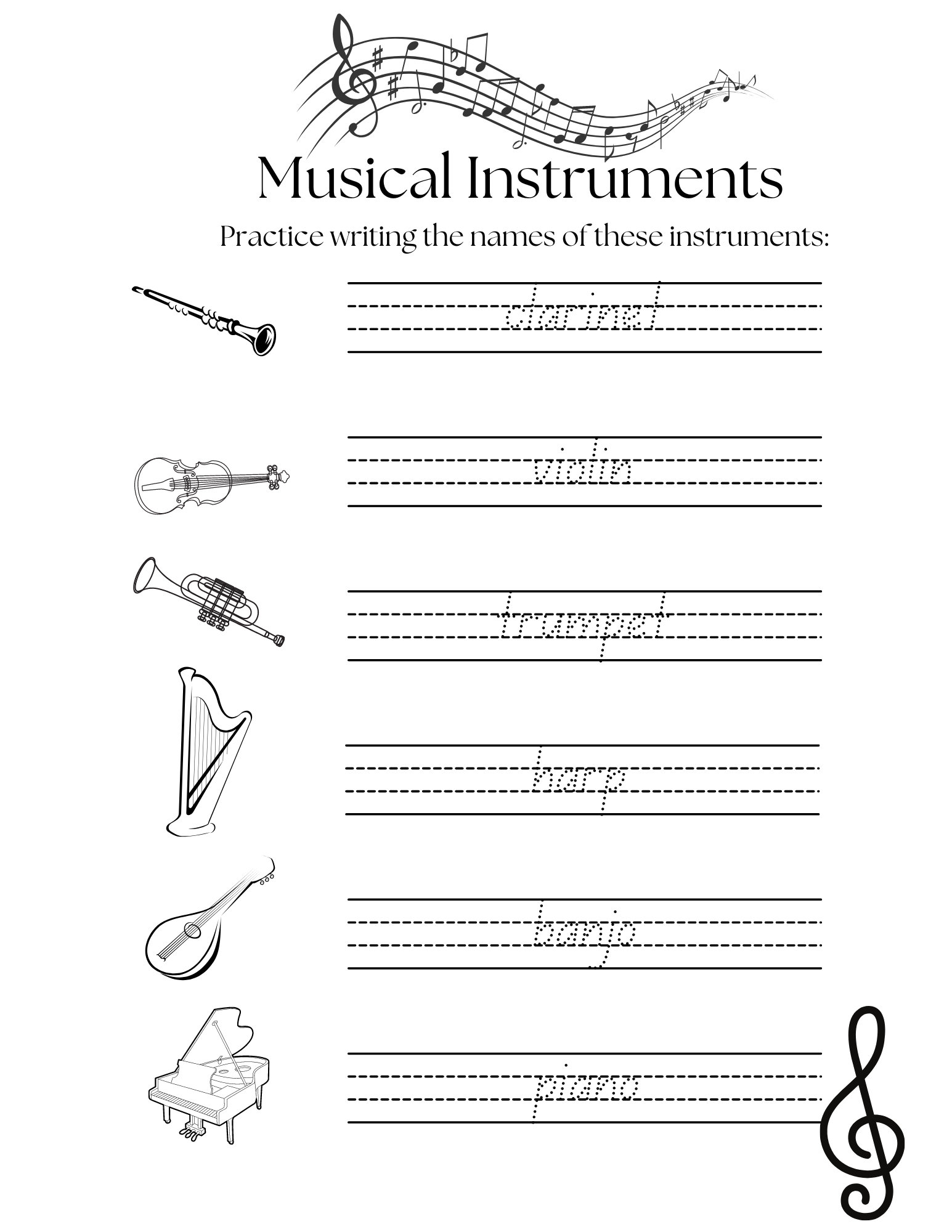 Music Education Worksheets Printables