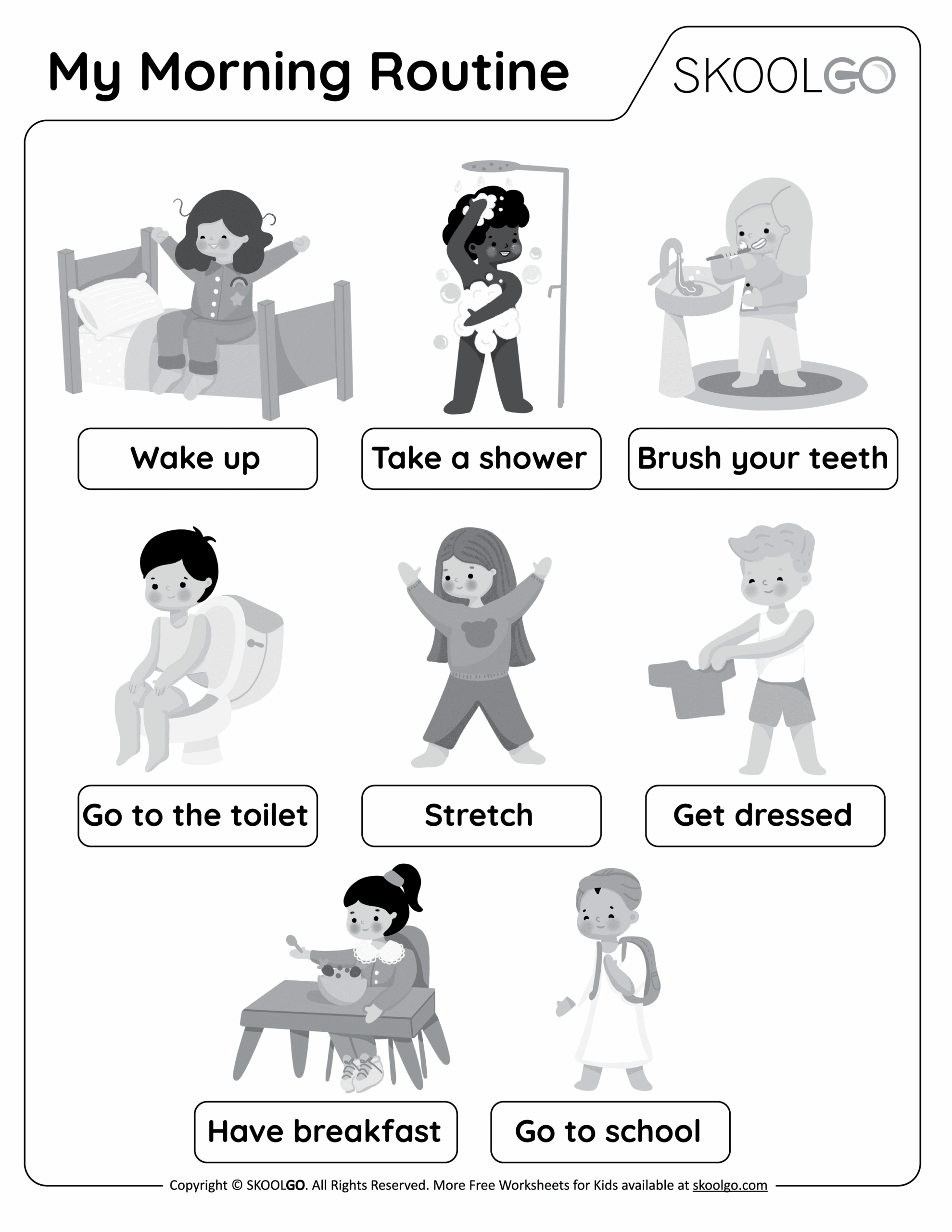 My Morning Routine Free Worksheet For Kids SKOOLGO