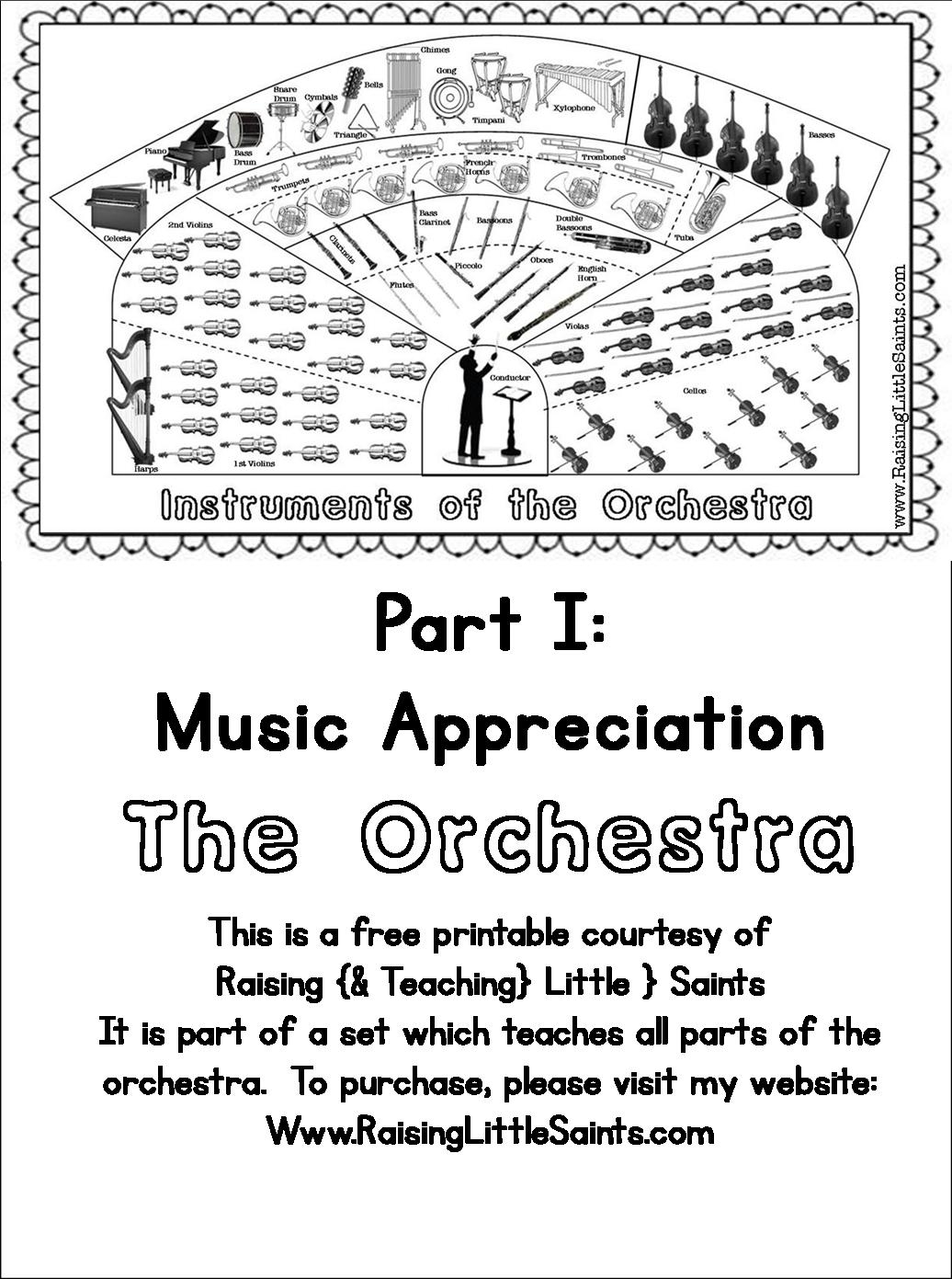 Orchestra Set Up Printable Raising Teaching Little Saints