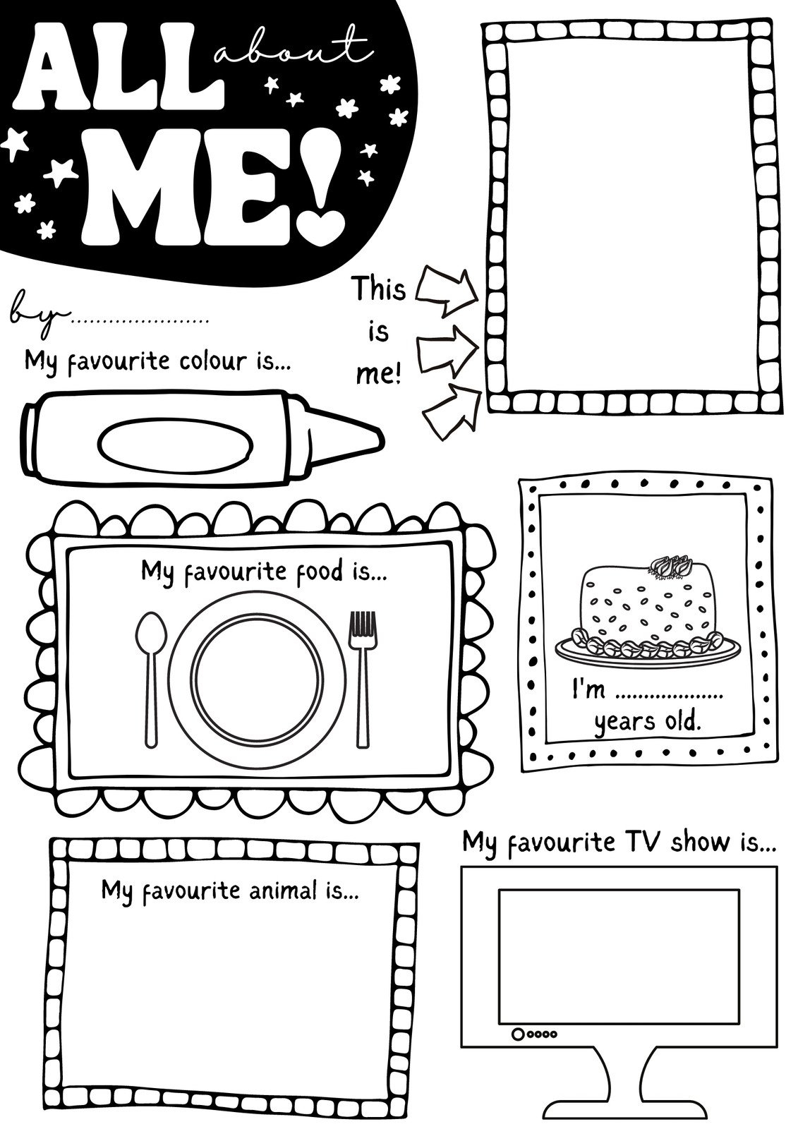 Page 2 Free And Printable All About Me Worksheet Templates Canva