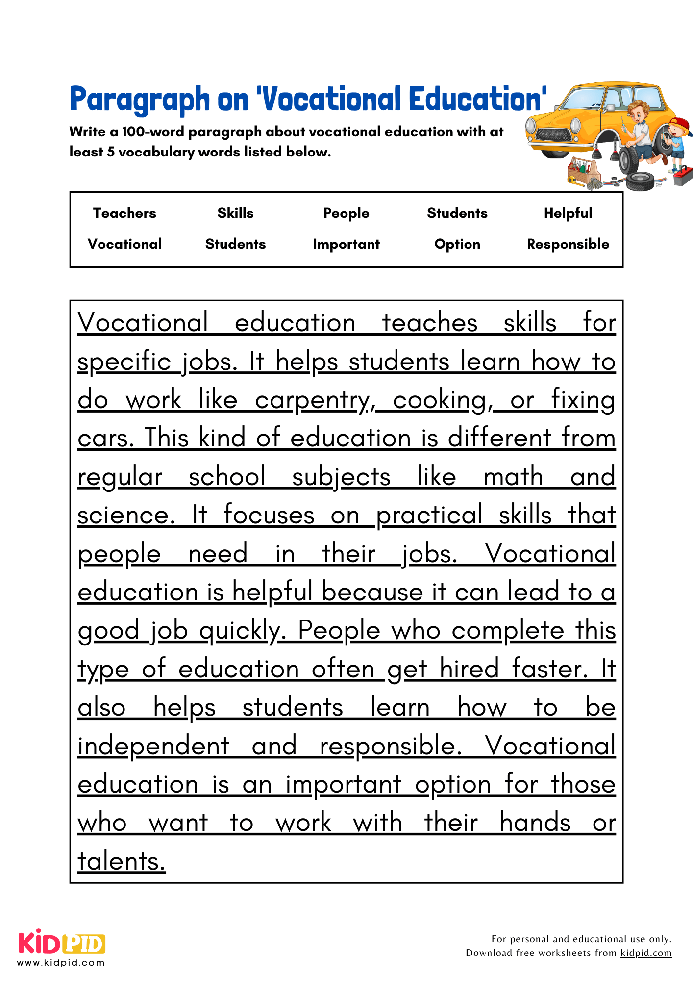 Career Technical Education Free Printables