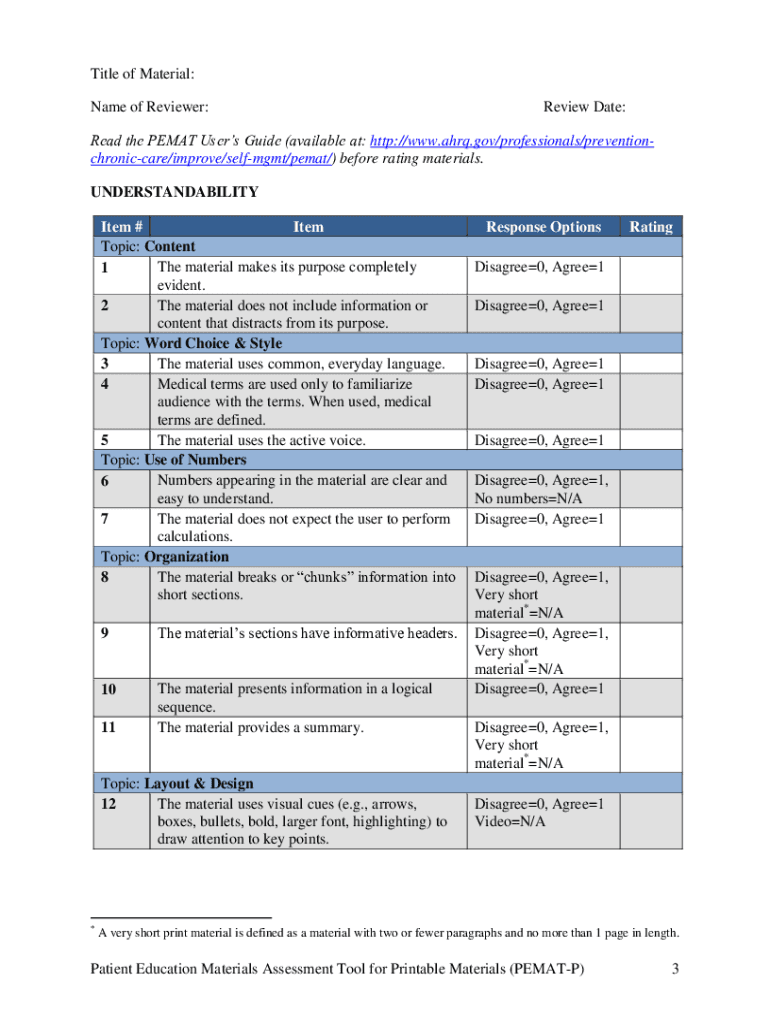 Pemat Actionability Fill Online Printable Fillable Blank PdfFiller