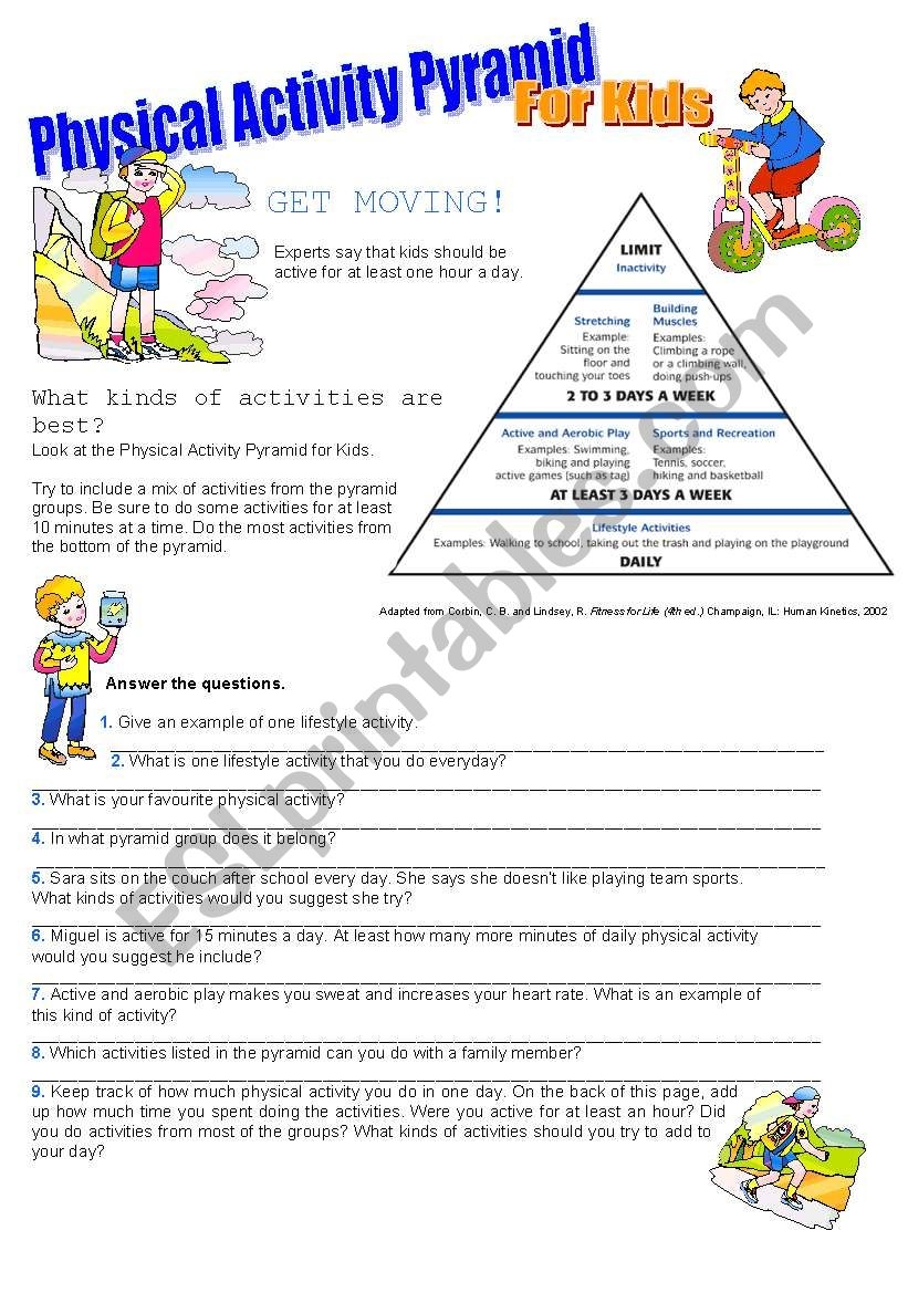 Physical Fitness Physical Education Printable Worksheets Pdf