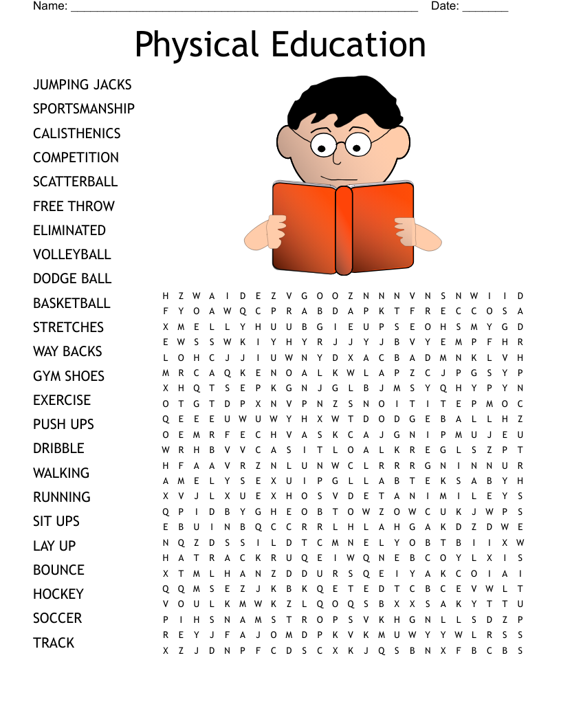 Physical Education Puzzle 1 Word Search WordMint