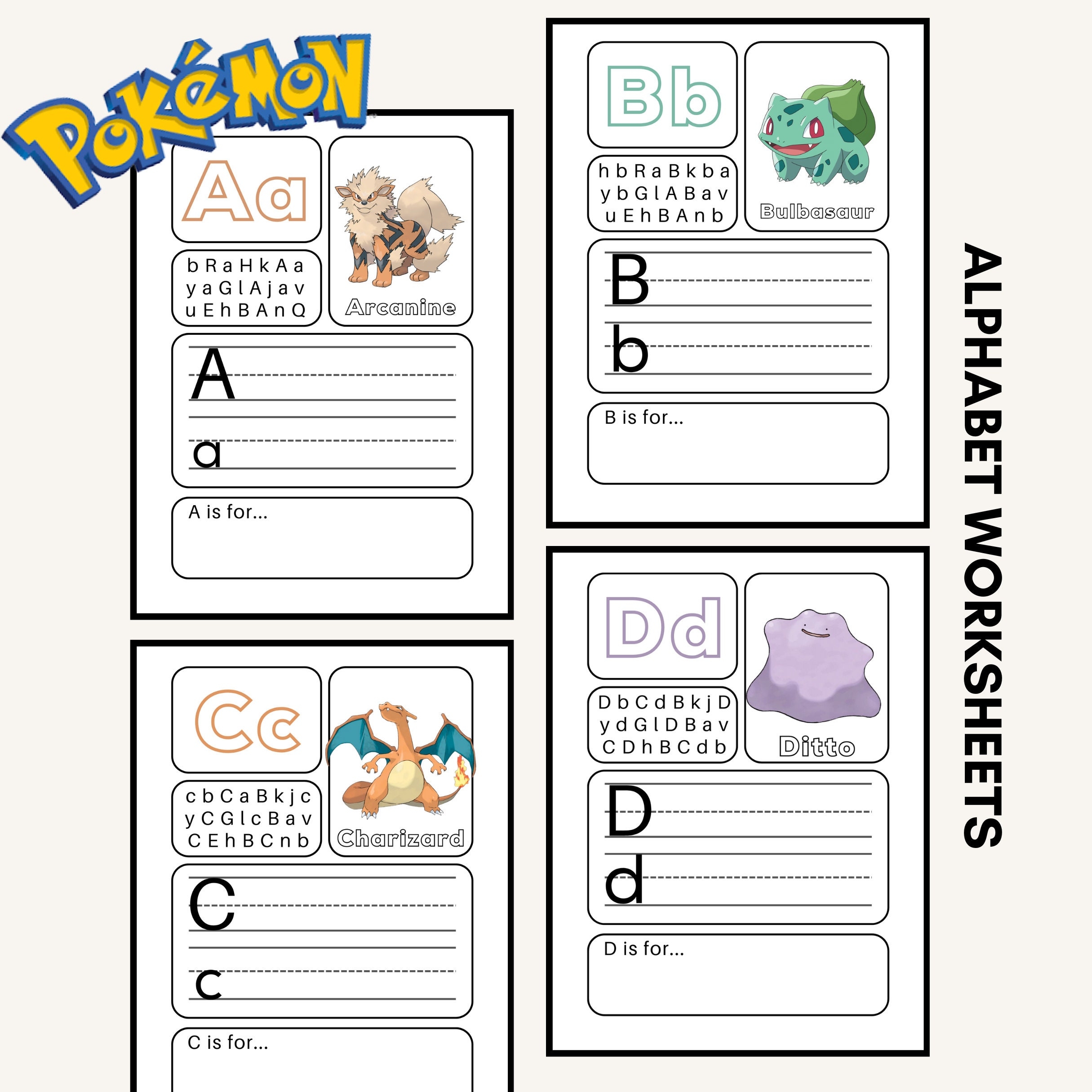 Preschool Pokemon Alphabet Worksheets Pokemon Preschool Worksheets Letter Sounds Printable Letter Worksheets Pokemon Homeschool Worksheets Etsy New Zealand