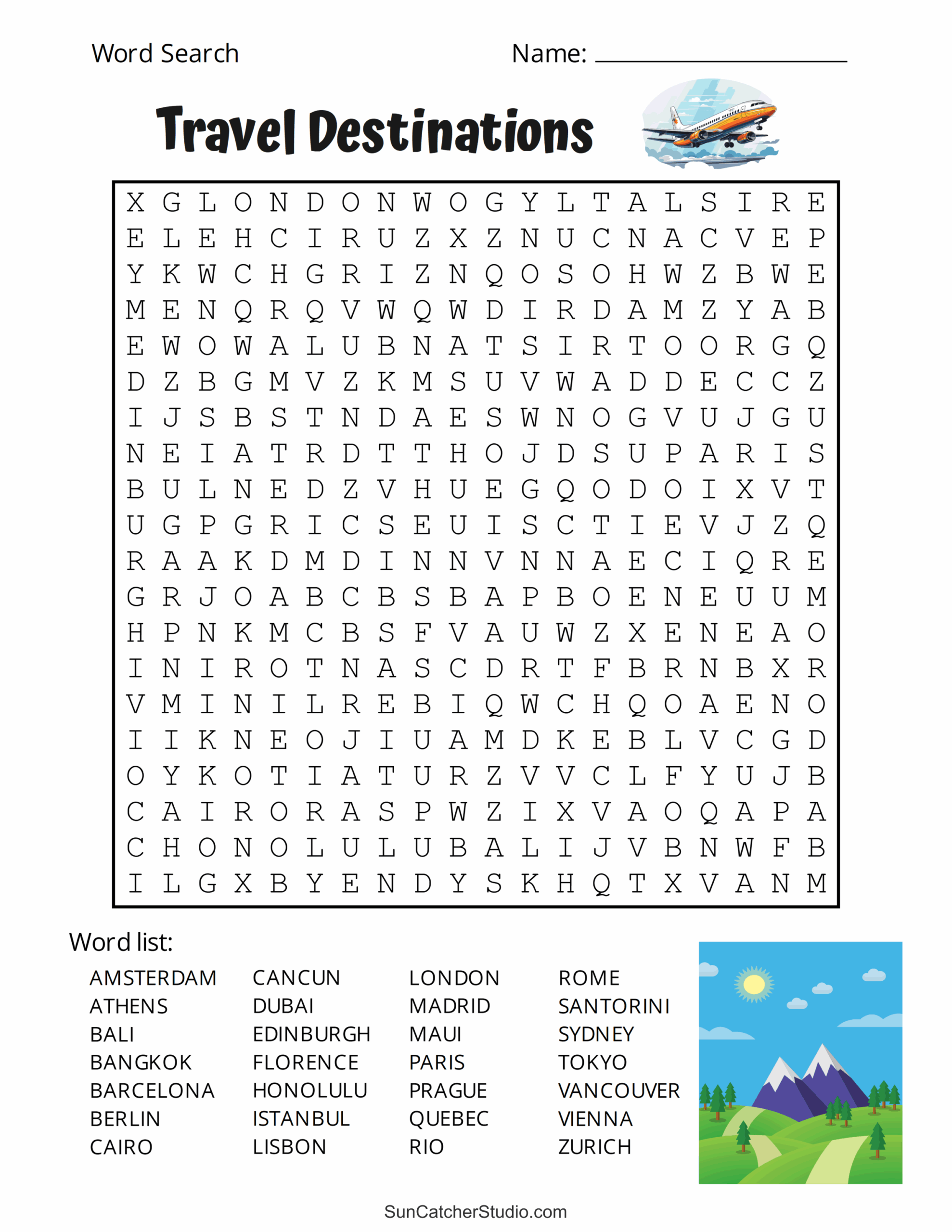 Free Printable Educational Word Search Puzzles