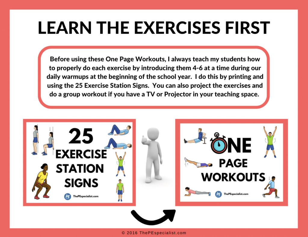 Printable Exercise Posters For Physical Education Class