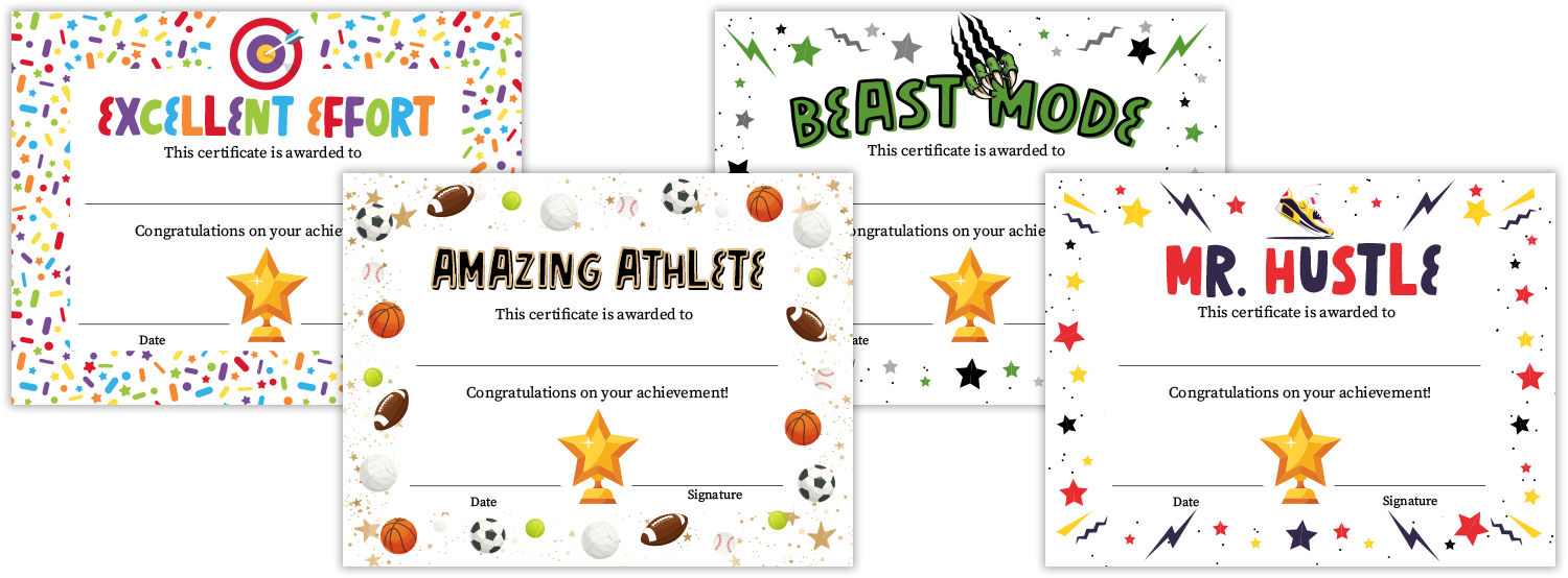 Printable PE Awards 30 Printable Certificates To Celebrate Your Students American Coaching Academy