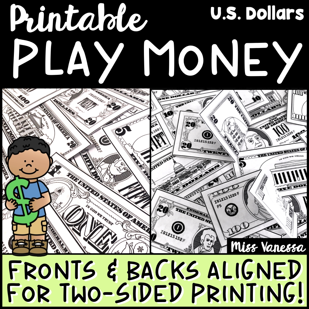 Realistic Play Money Teaching Spedial Education Printable