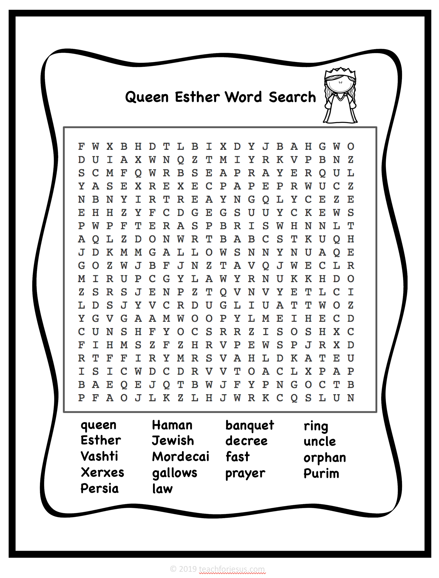 Queen Esther Word Search Freebie Amped Up Learning