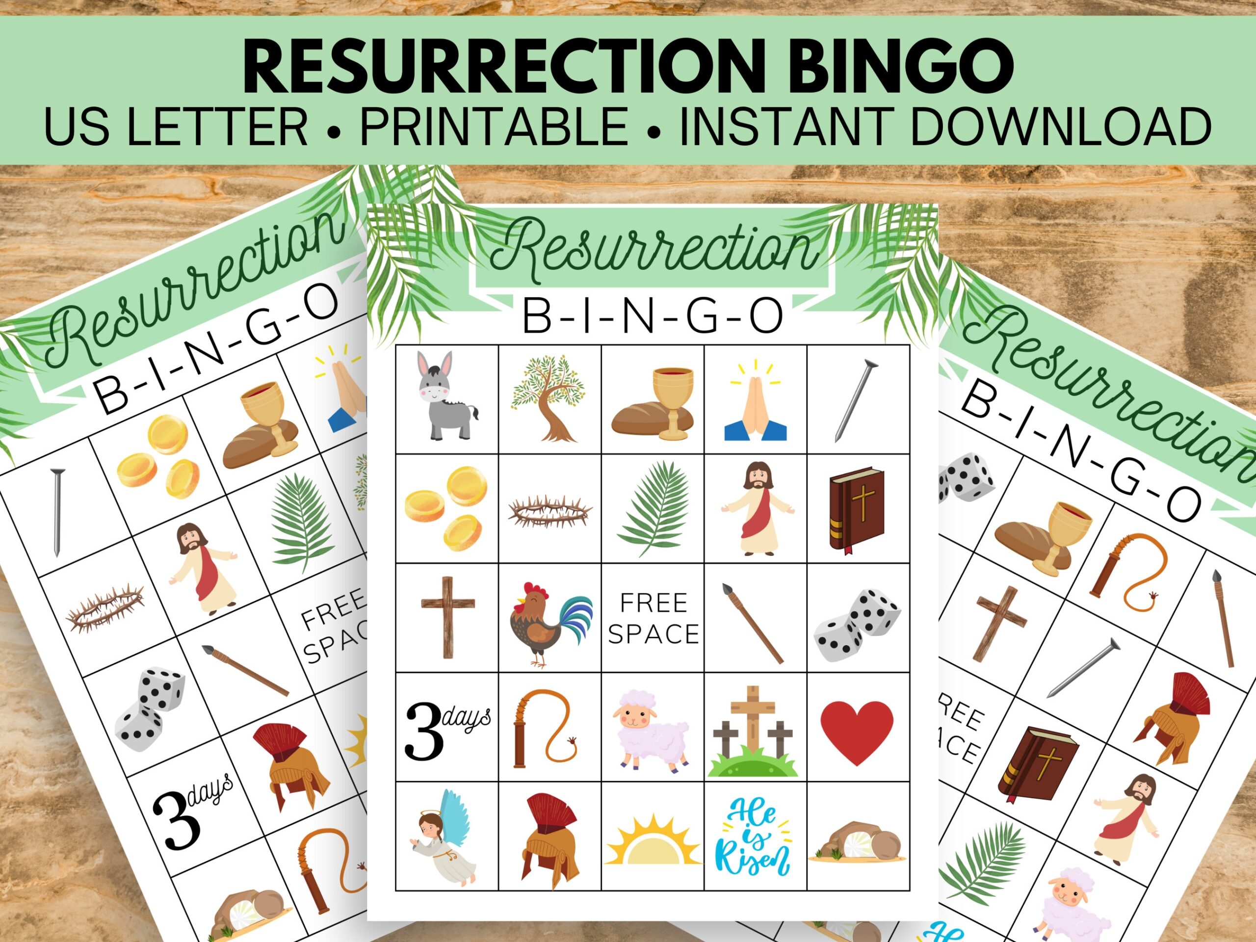 Resurrection BINGO Easter Activity For Kids Printable Easter Bingo Easter Bible Bingo Etsy