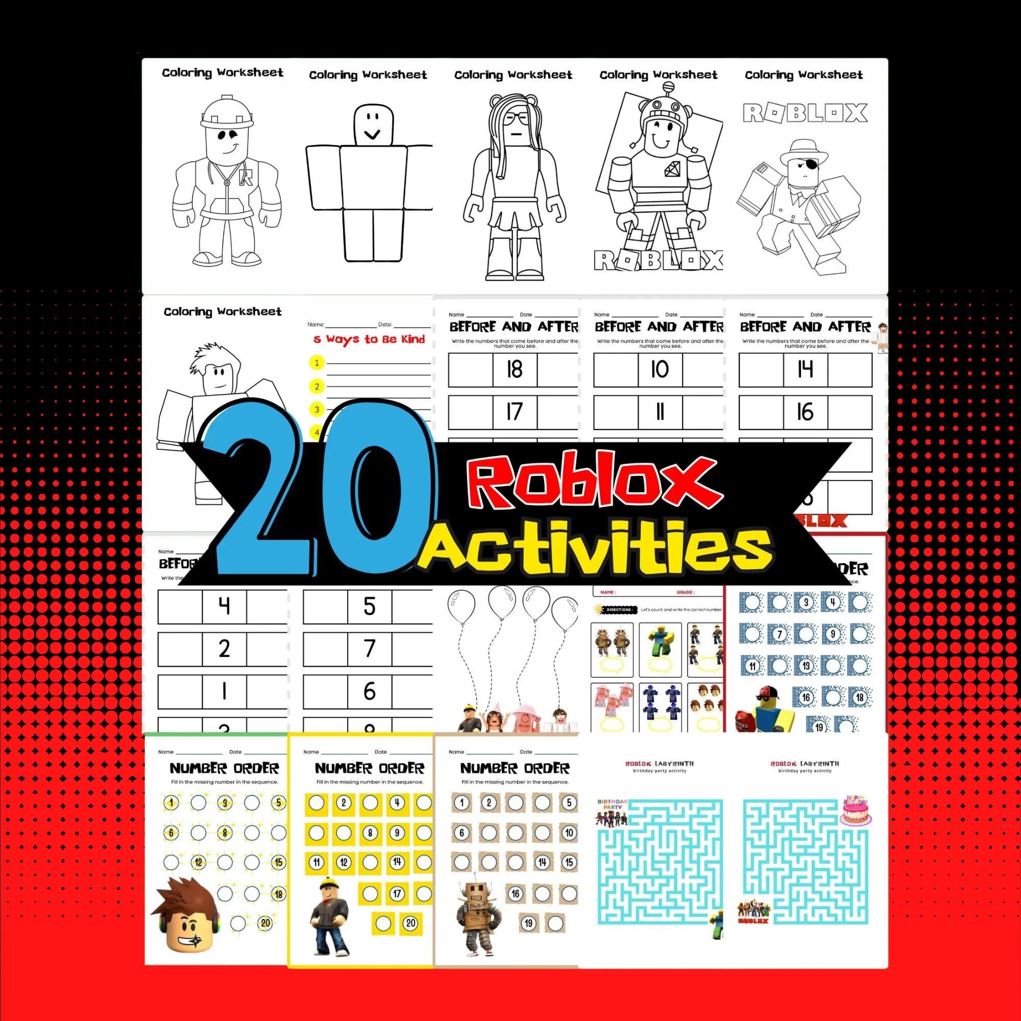 Educational Roblox Printable Activities