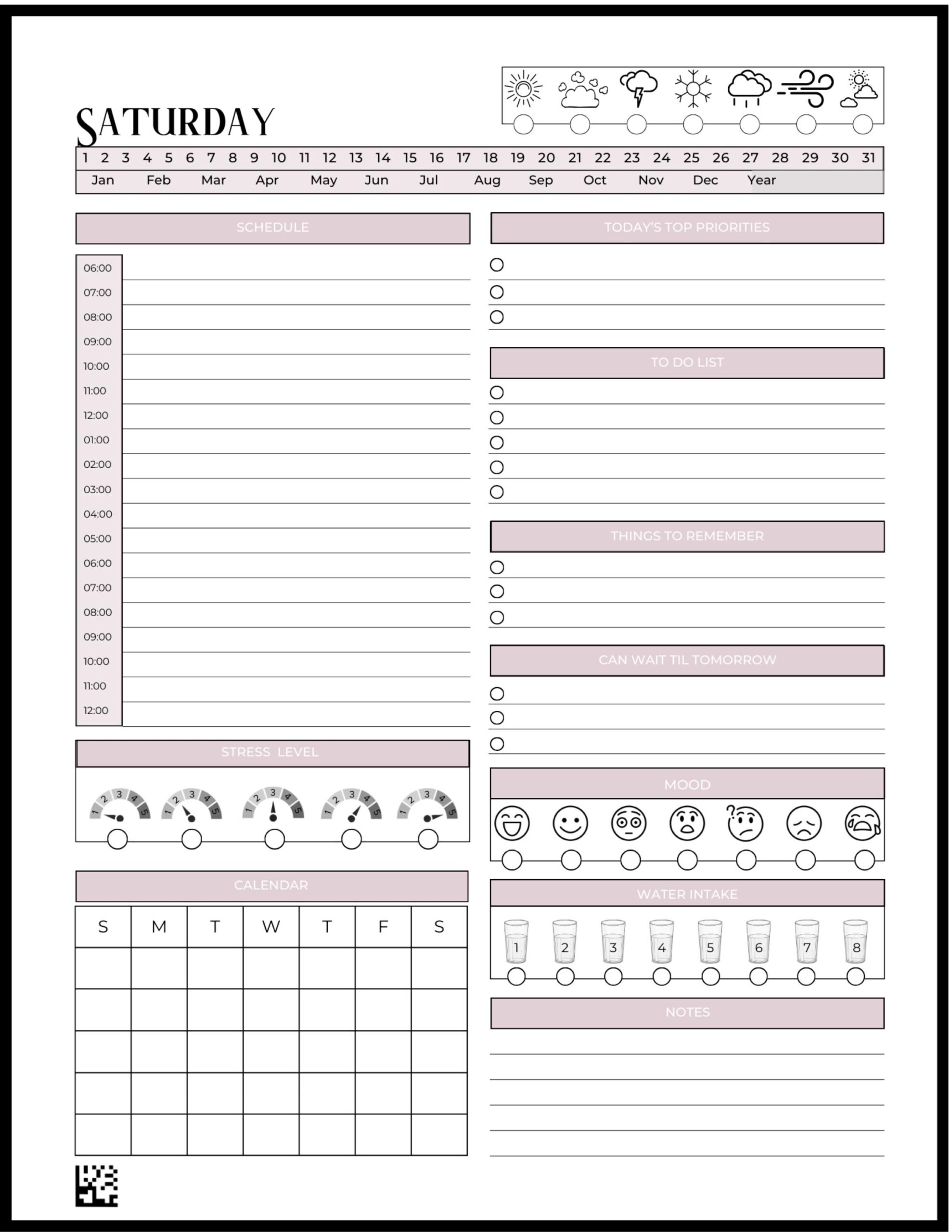 Rocketbook Daily Planner Pages Letter Size Digital Download Etsy