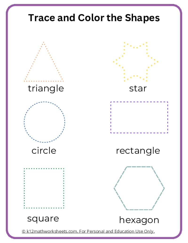 Colors And Shapes Worksheets Printable Education Con