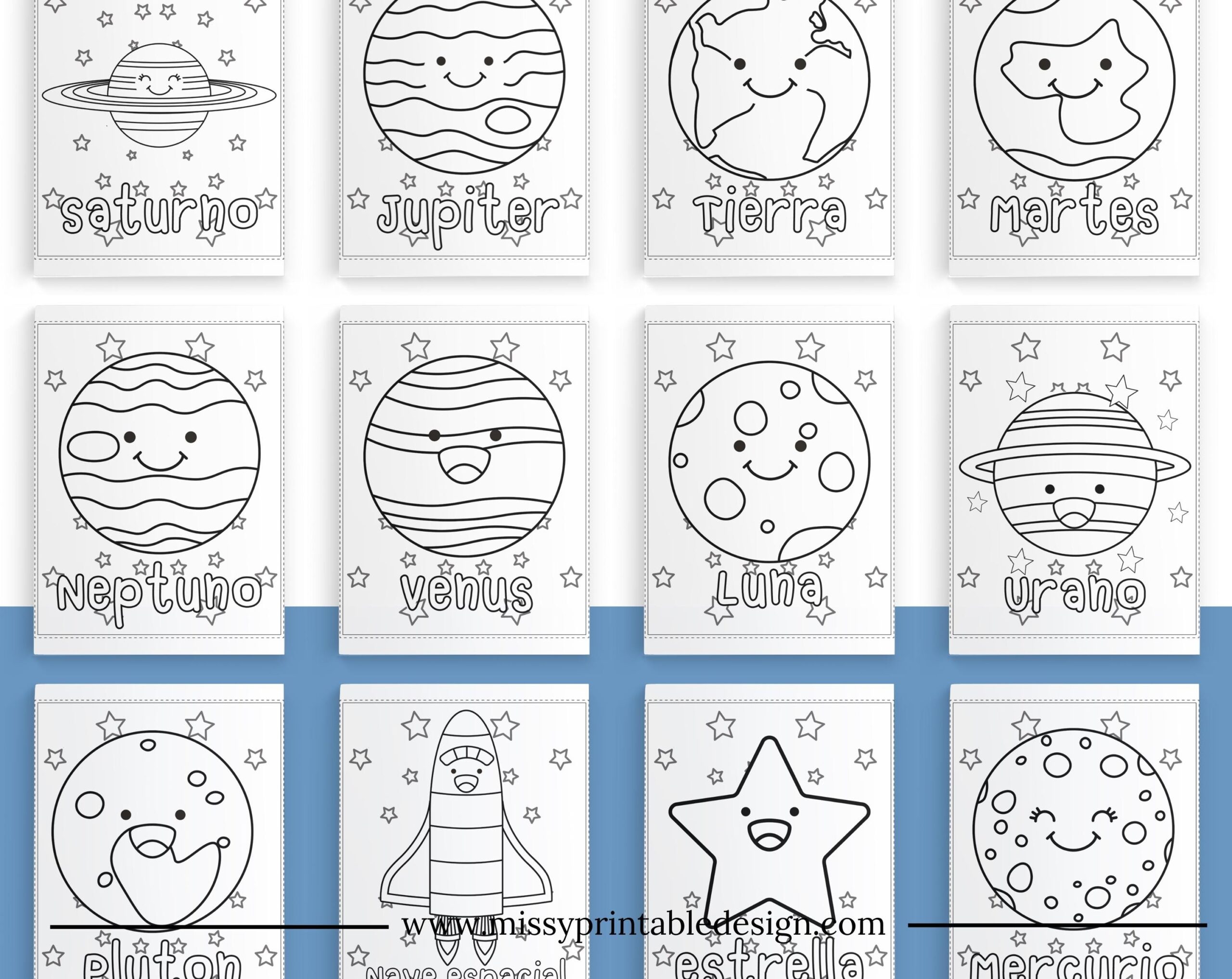 Spanish Planet Coloring Pages Printable Kids Solar System Coloring Pages Kids Coloring Pages INSTANT DOWNLOAD Etsy