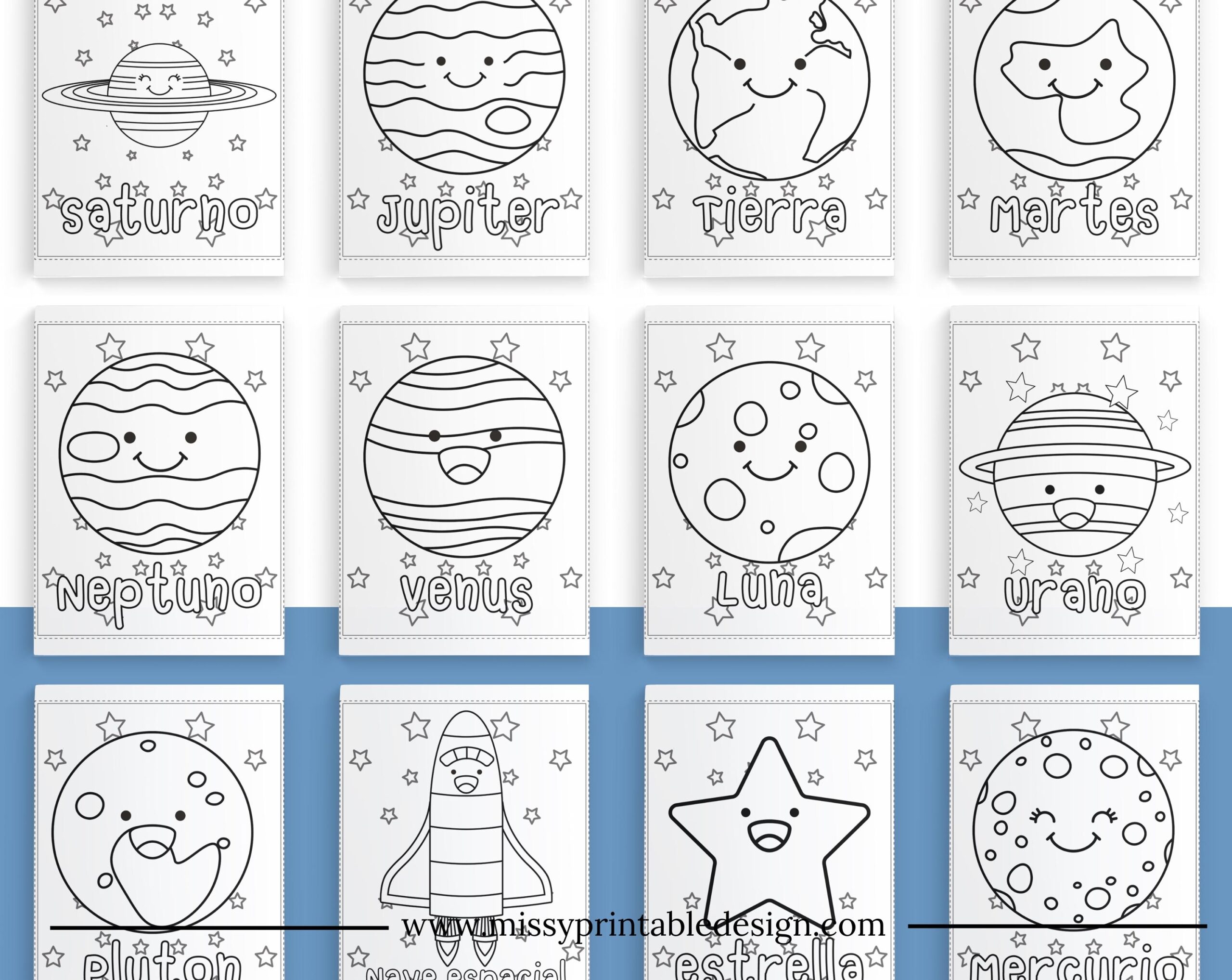 Spanish Planet Coloring Pages Printable Kids Solar System Coloring Pages Kids Coloring Pages INSTANT DOWNLOAD Etsy