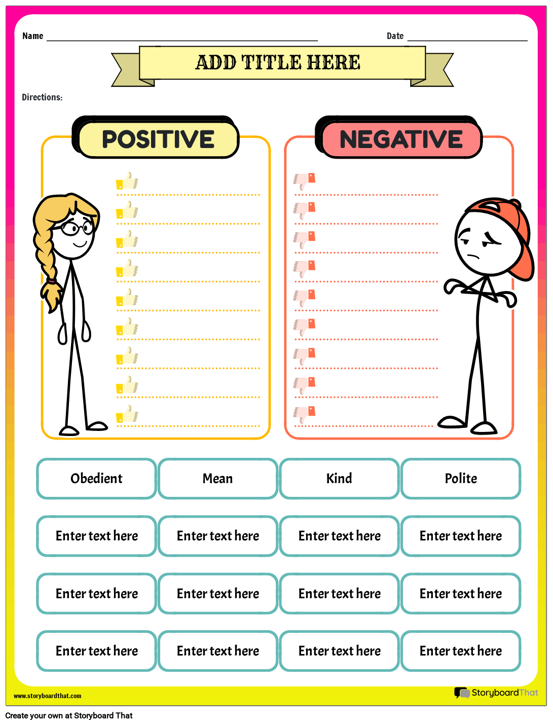 Printable Character Education Worksheets