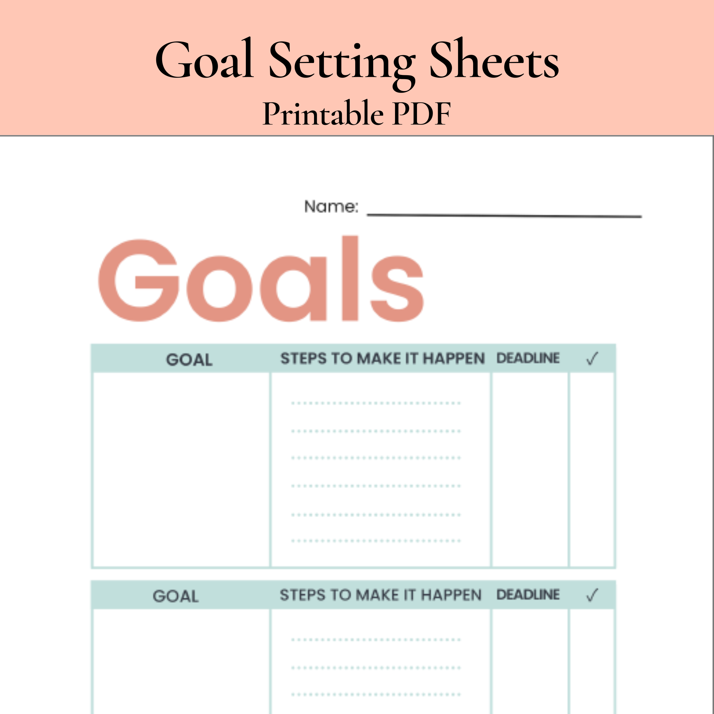 Printable Goal Setting Worksheet For Special Education Students
