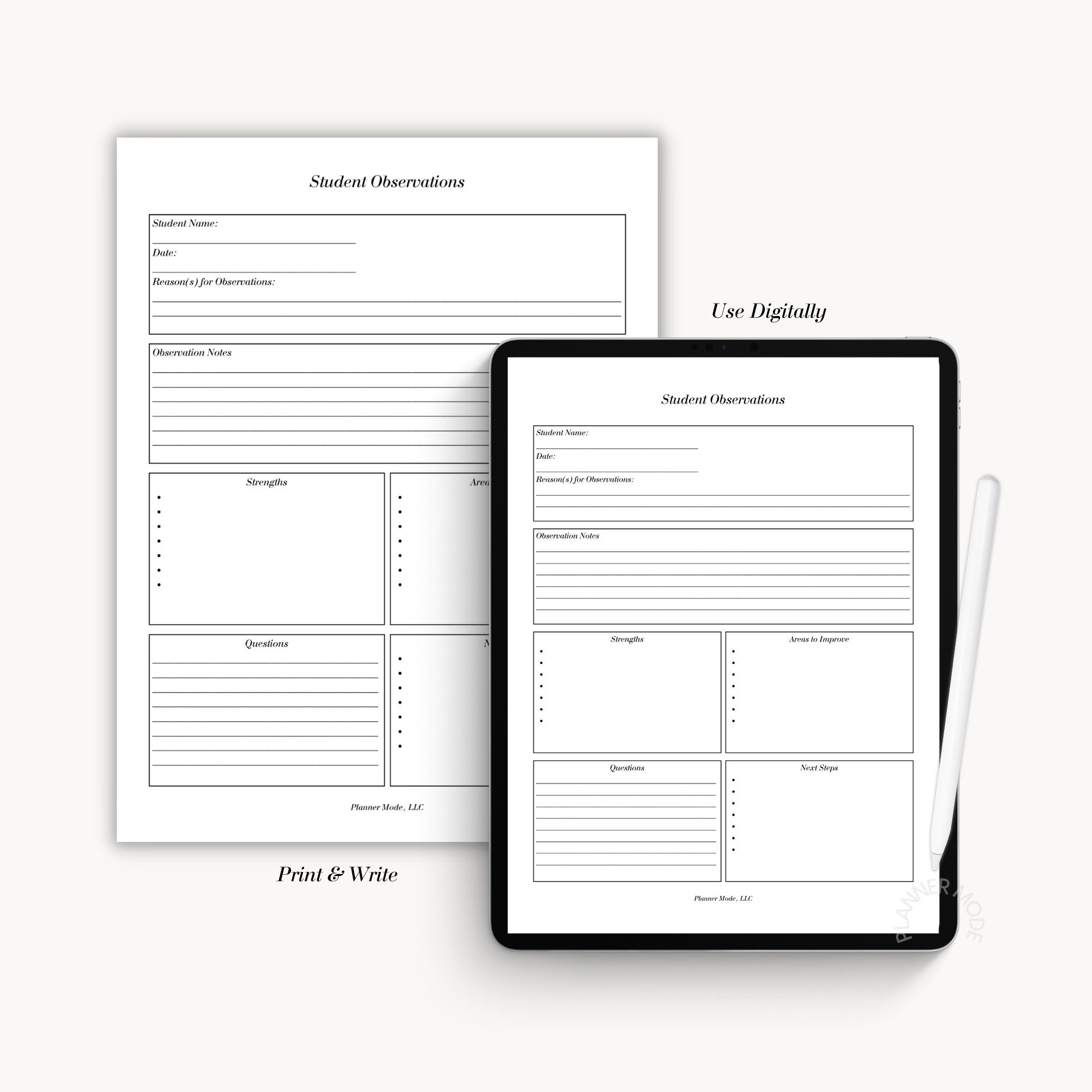 Student Observations Observation Notes Student Overview Classroom Observations Special Education Observation Form Student Notes Etsy