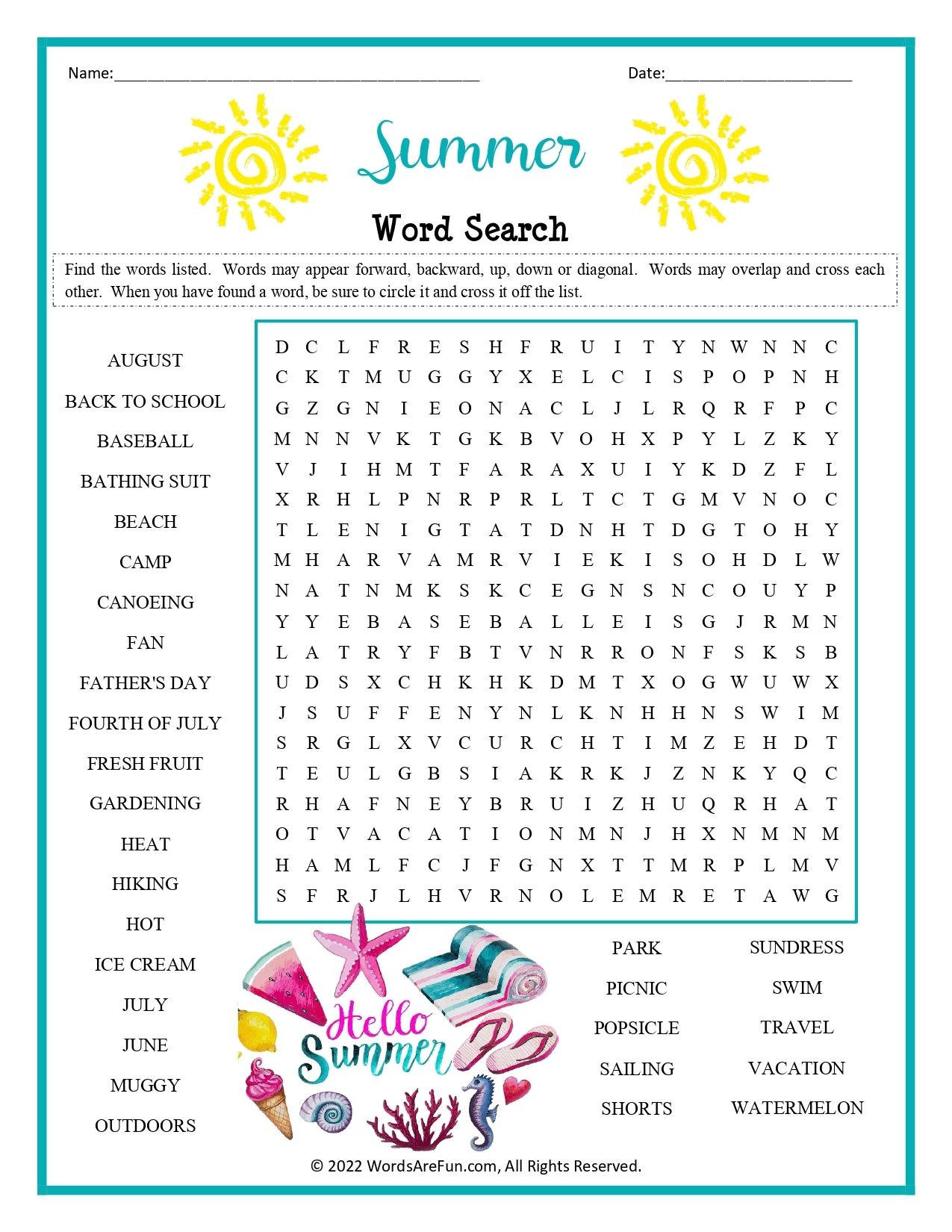 Free Sites Printable Kids Educational Word Puzzles