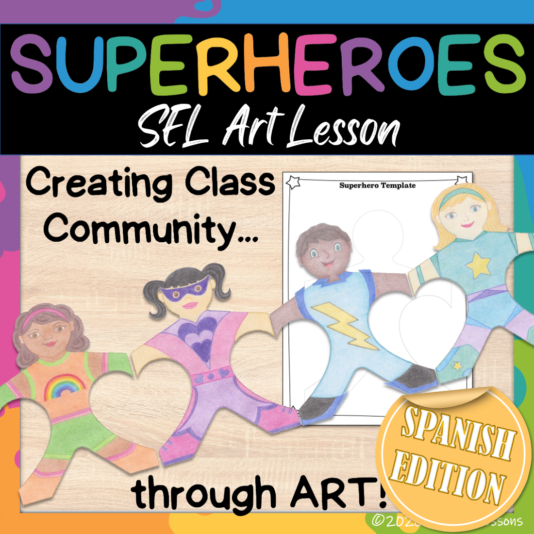 Superheroes SEL Art Lesson In Spanish Back To School Made By Teachers