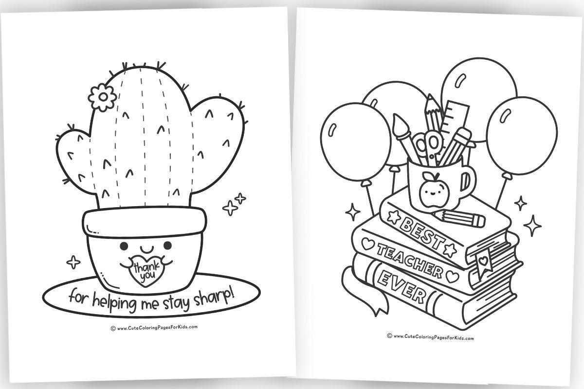 Teacher Appreciation Coloring Pages FREE Printable PDF Downloads Cute Coloring Pages For Kids
