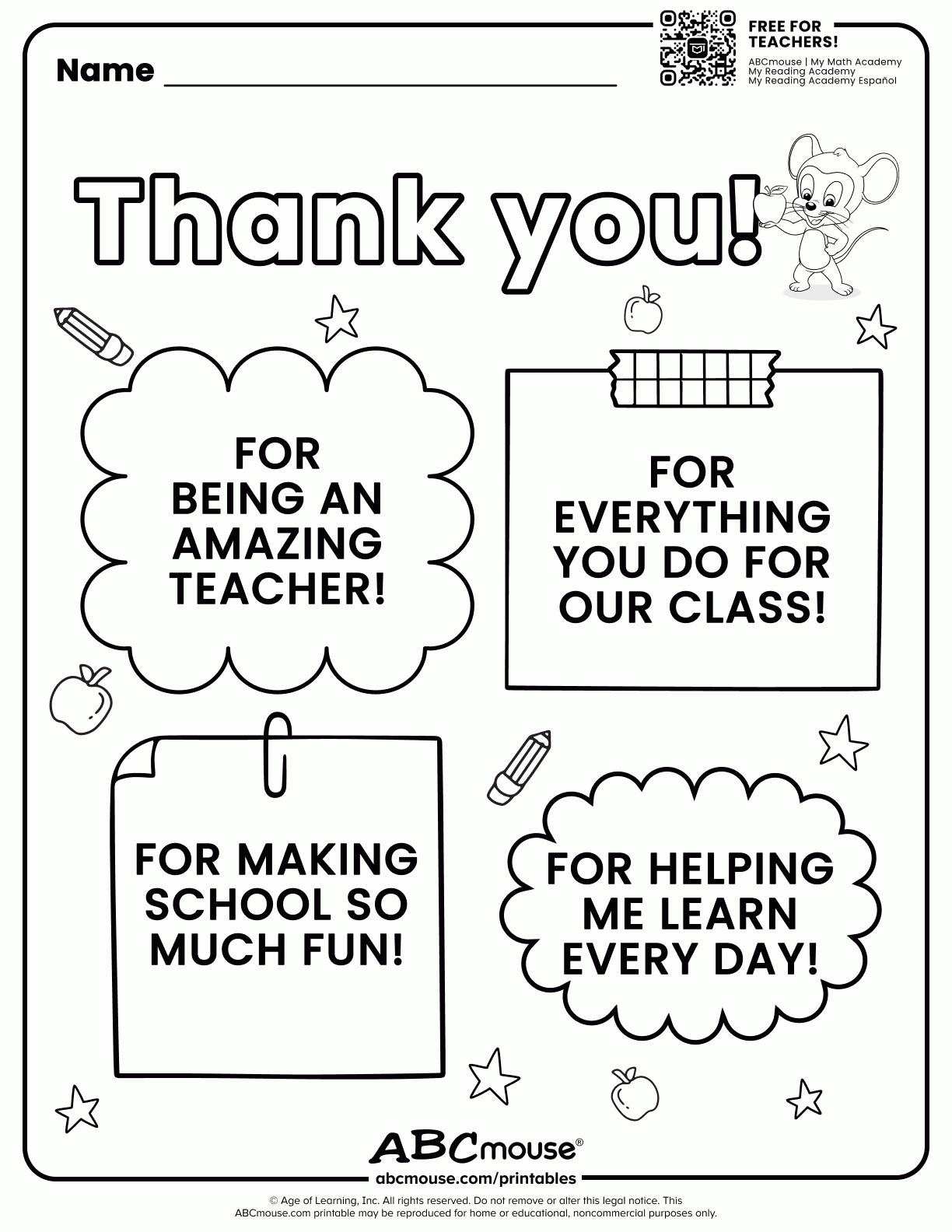 Special Education Teacher Printables
