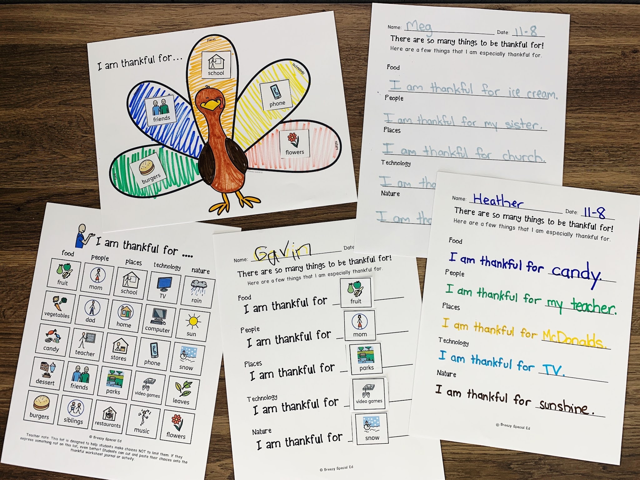 Thankful Turkey Journal And Craft Activity For Special Education Breezy Special Ed
